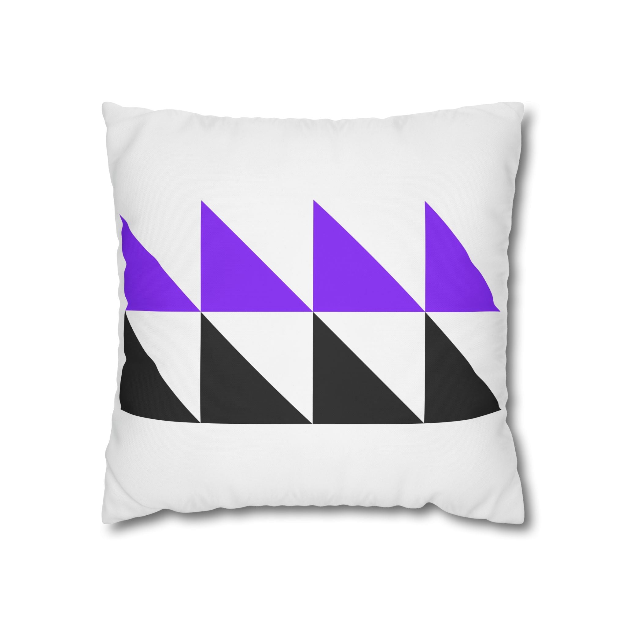 Geometric Triangle Pillowcase - Purple & Black