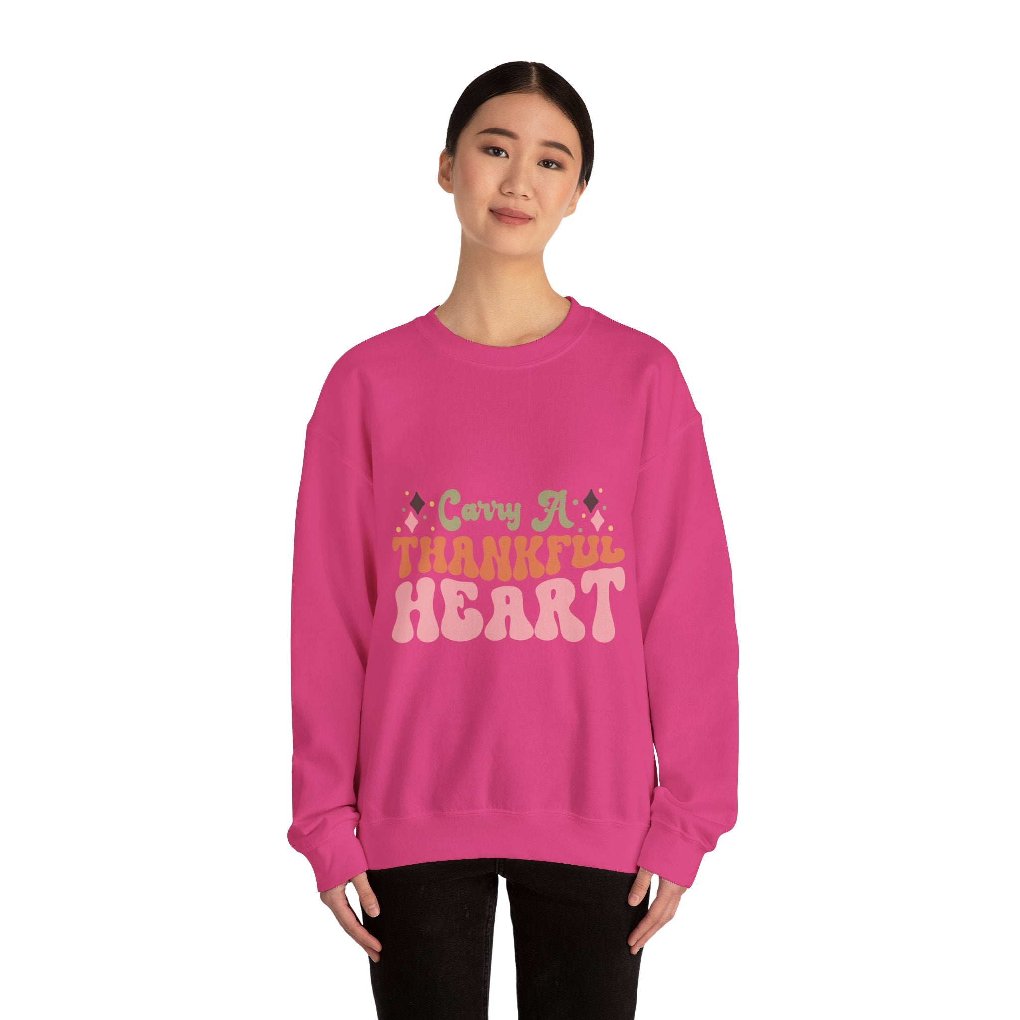 Carry A Thankful Heart Retro Thanksgiving Sweatshirt