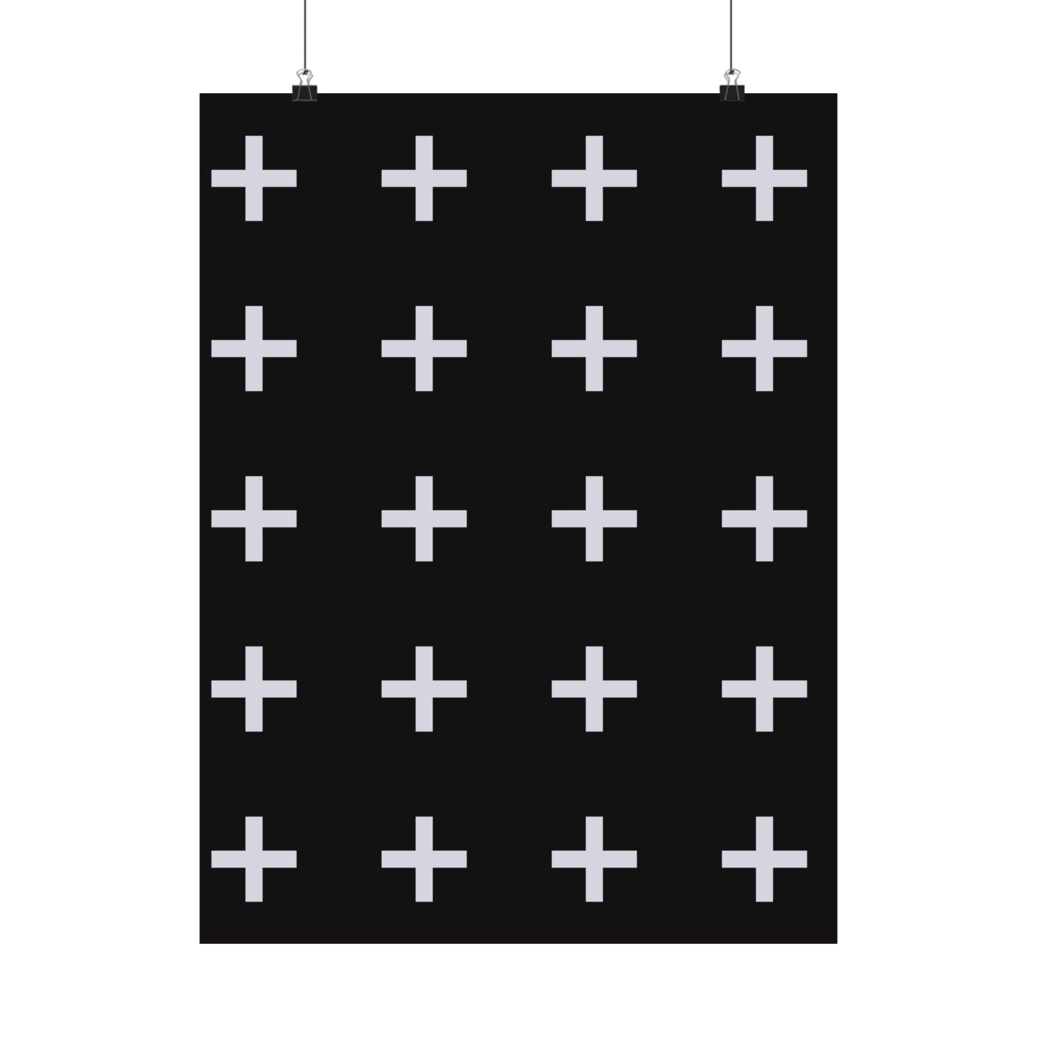 Minimalist Plus Sign Grid Poster