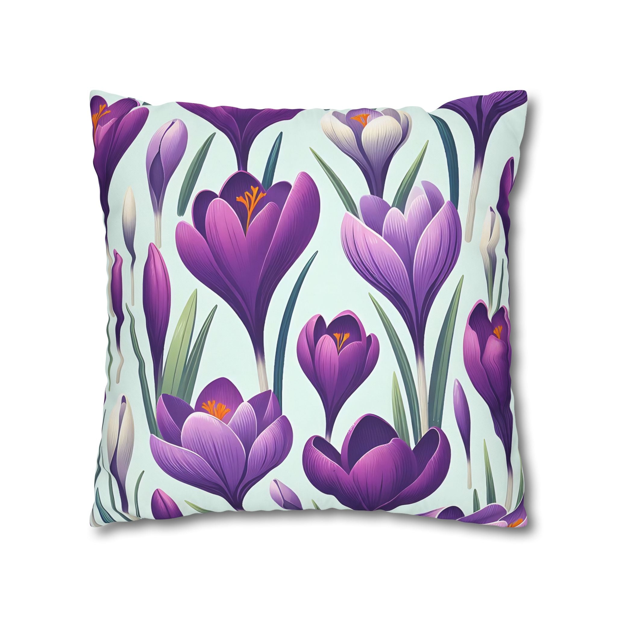 Purple Crocus Flower Pillowcase