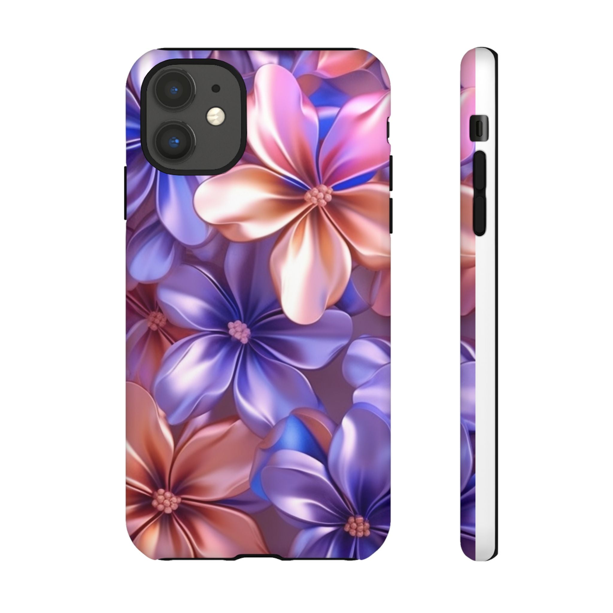 Metallic Flower iPhone Case - Rugged Hexagon Stone