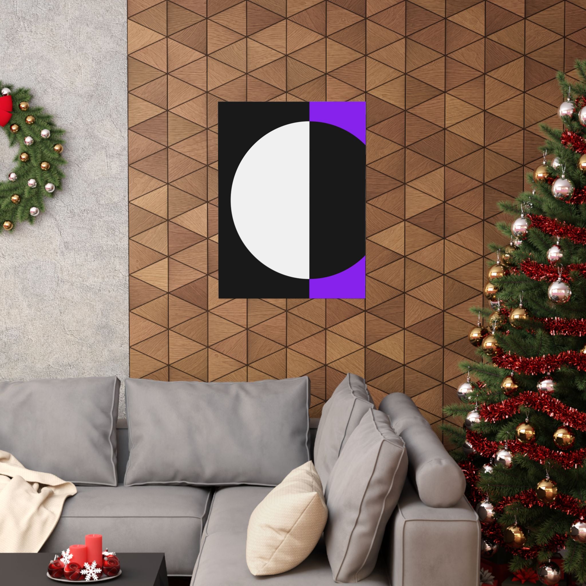 Abstract Purple & Black Geometric Poster