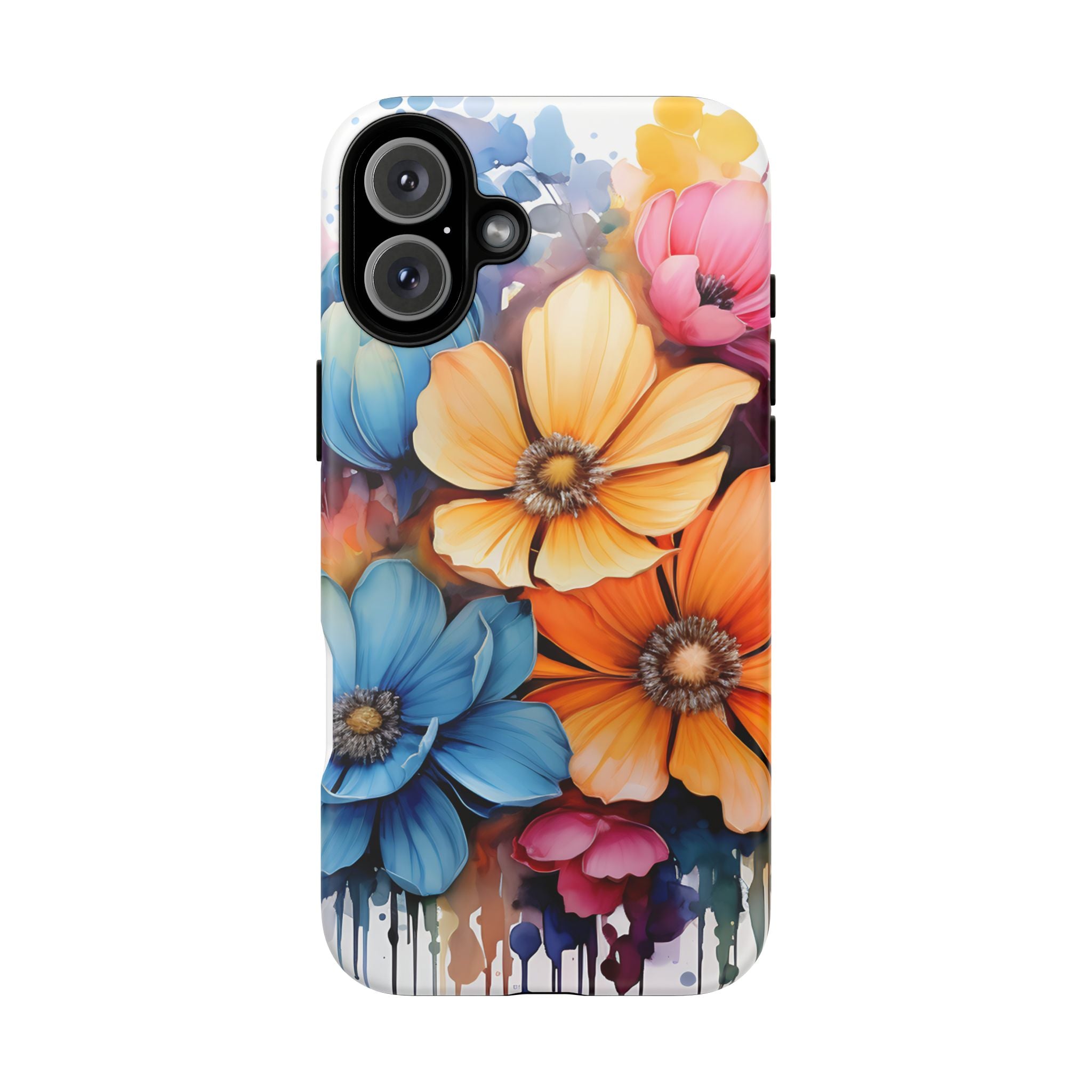 Vibrant Floral Watercolor iPhone Case - Hexagon Stone