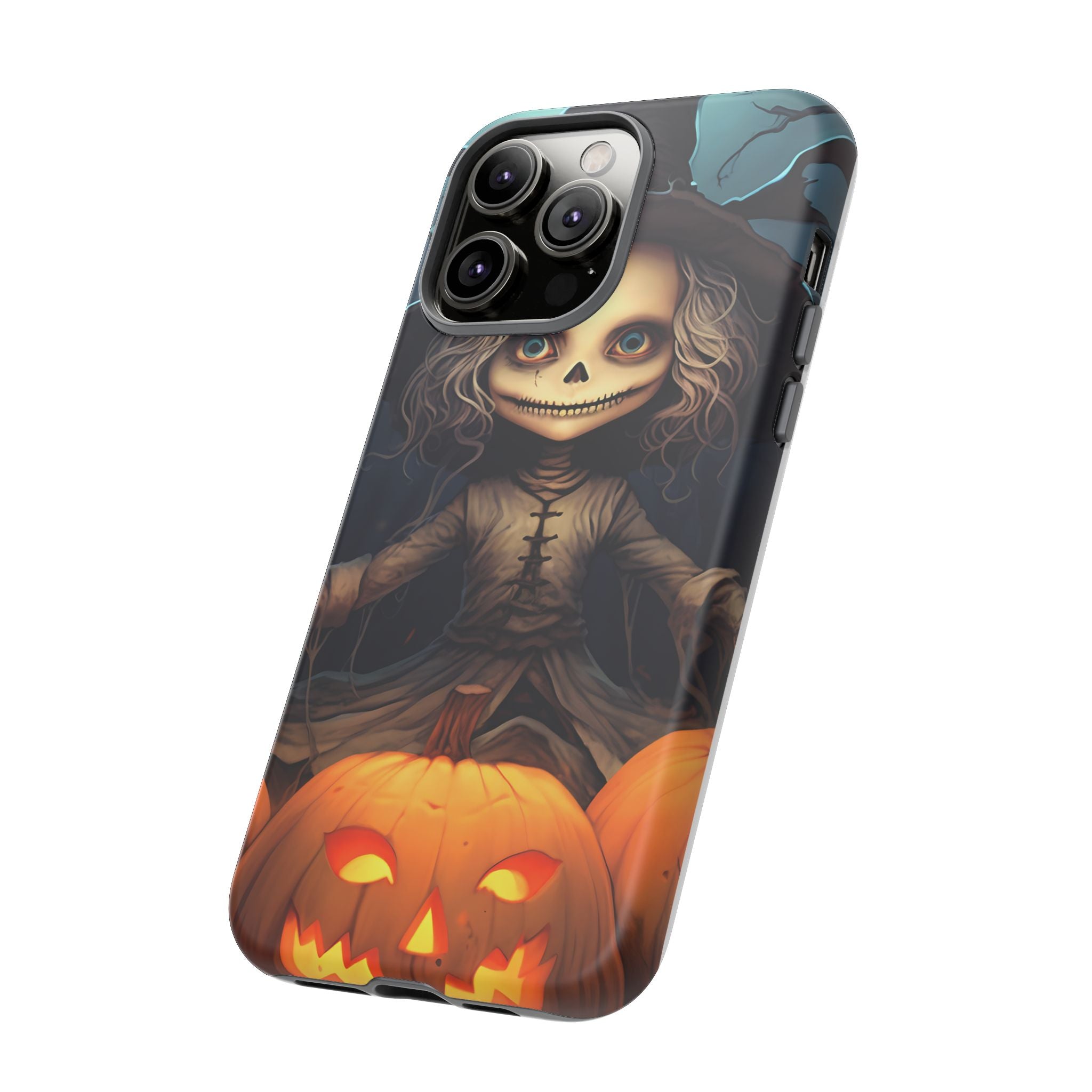 Spooky Skull Girl Halloween iPhone Case - Hexagon Stone