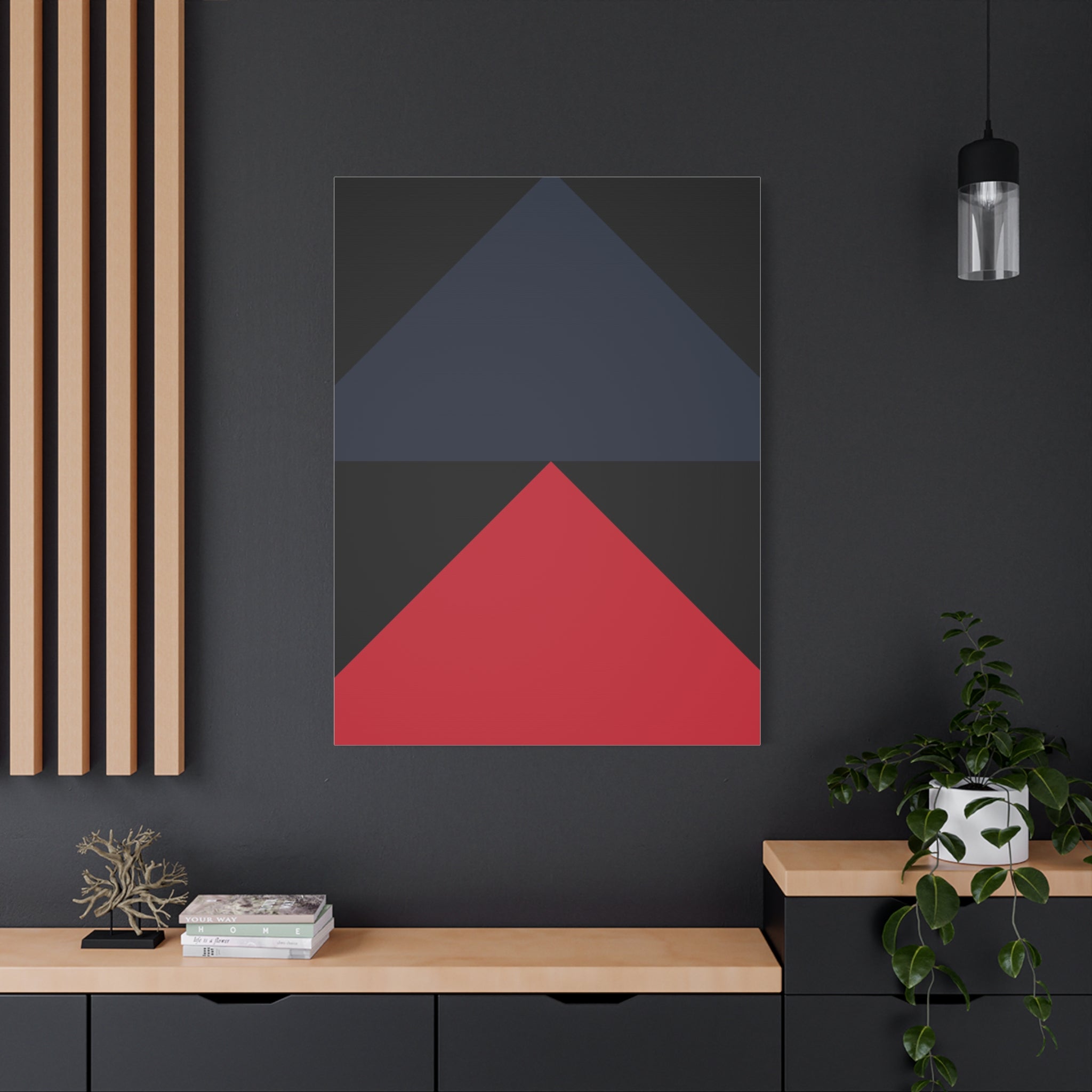 Geometric Triangles Matte Canvas Art