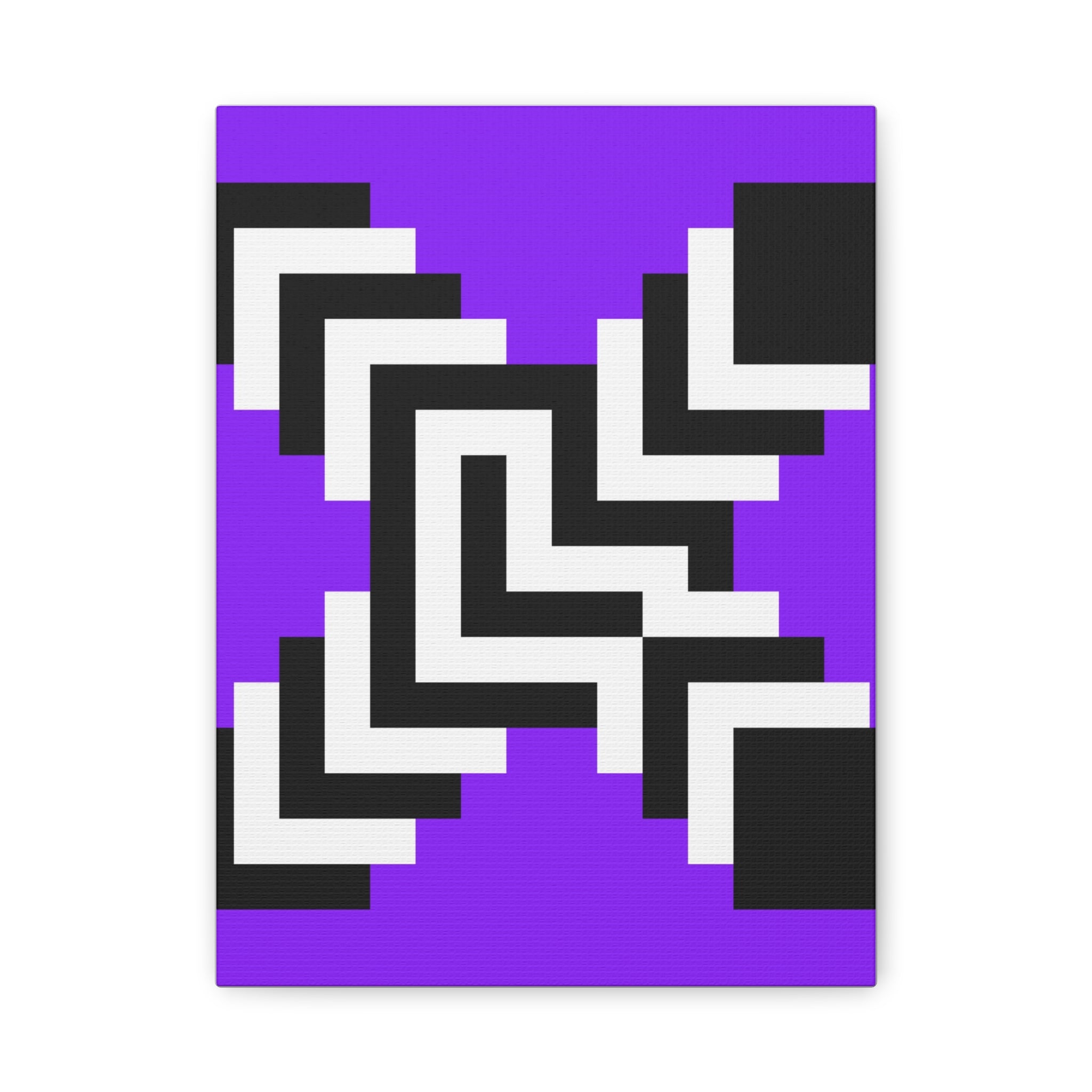 Purple Pixel Art Geometric Canvas