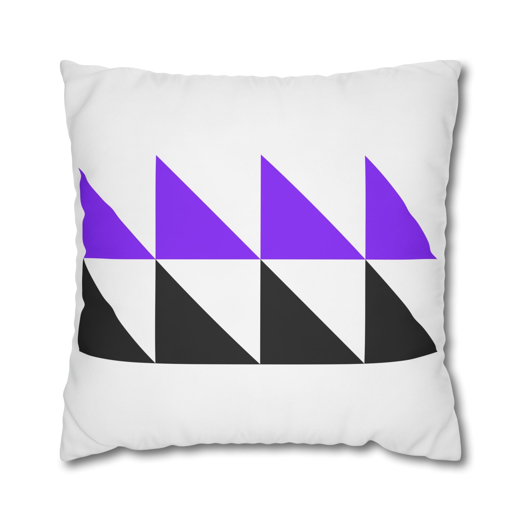 Geometric Triangle Pillowcase - Purple & Black