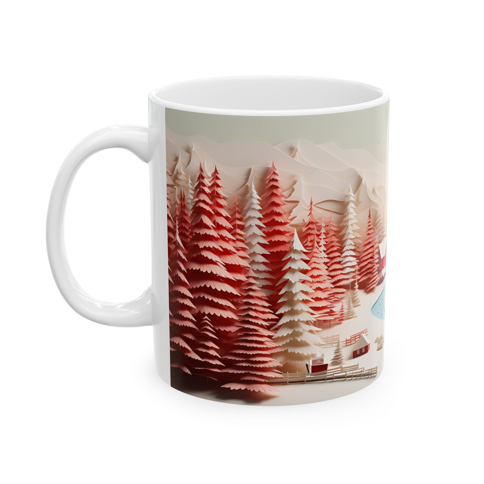 Cozy Winter Wonderland Paper Art Mug