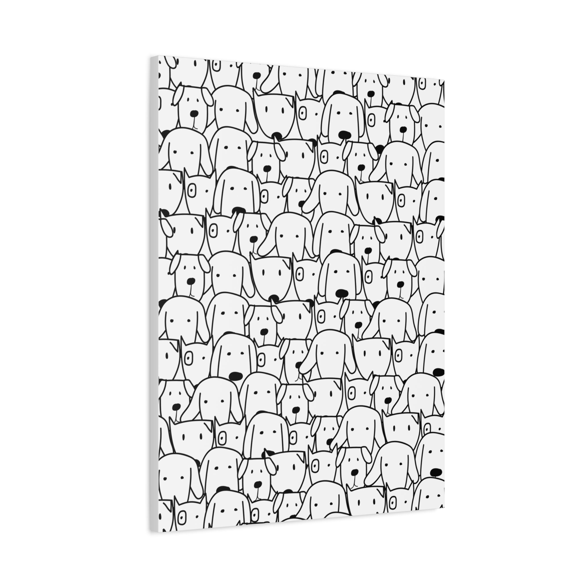 Cute Dog Faces Matte Canvas Art