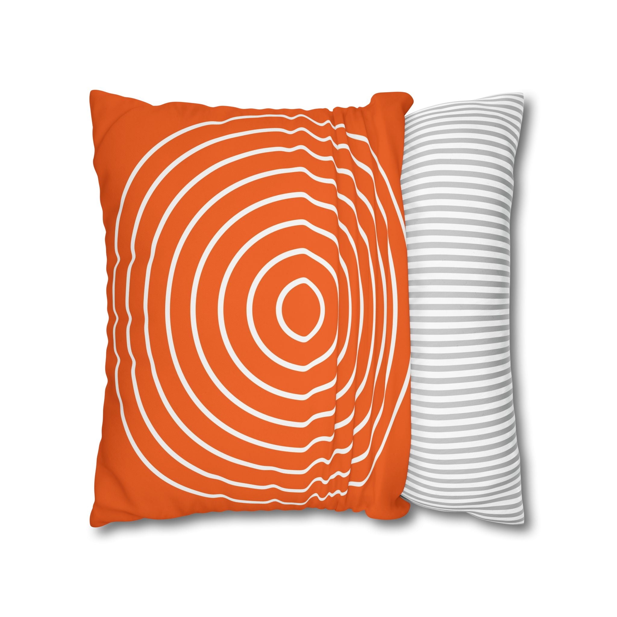 Orange & White Concentric Circles Pillowcase