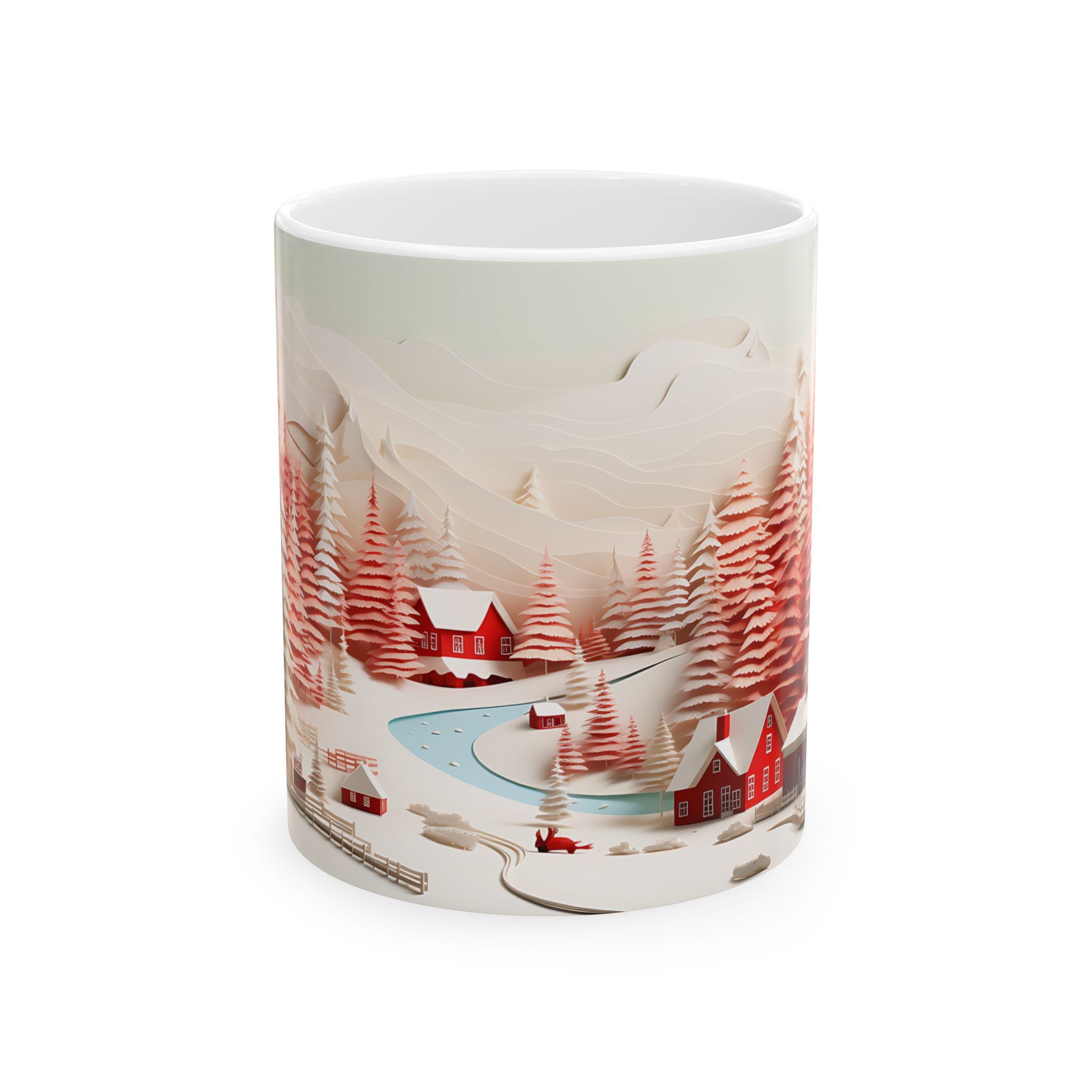 Cozy Winter Wonderland Paper Art Mug