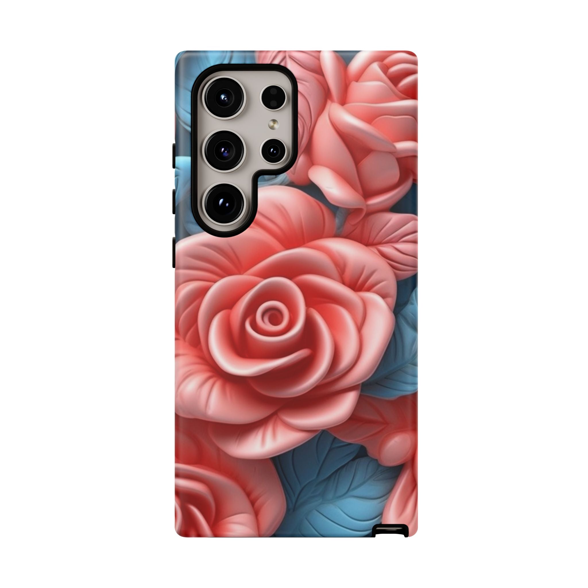 Stylized Floral Samsung Case - Coral Rose