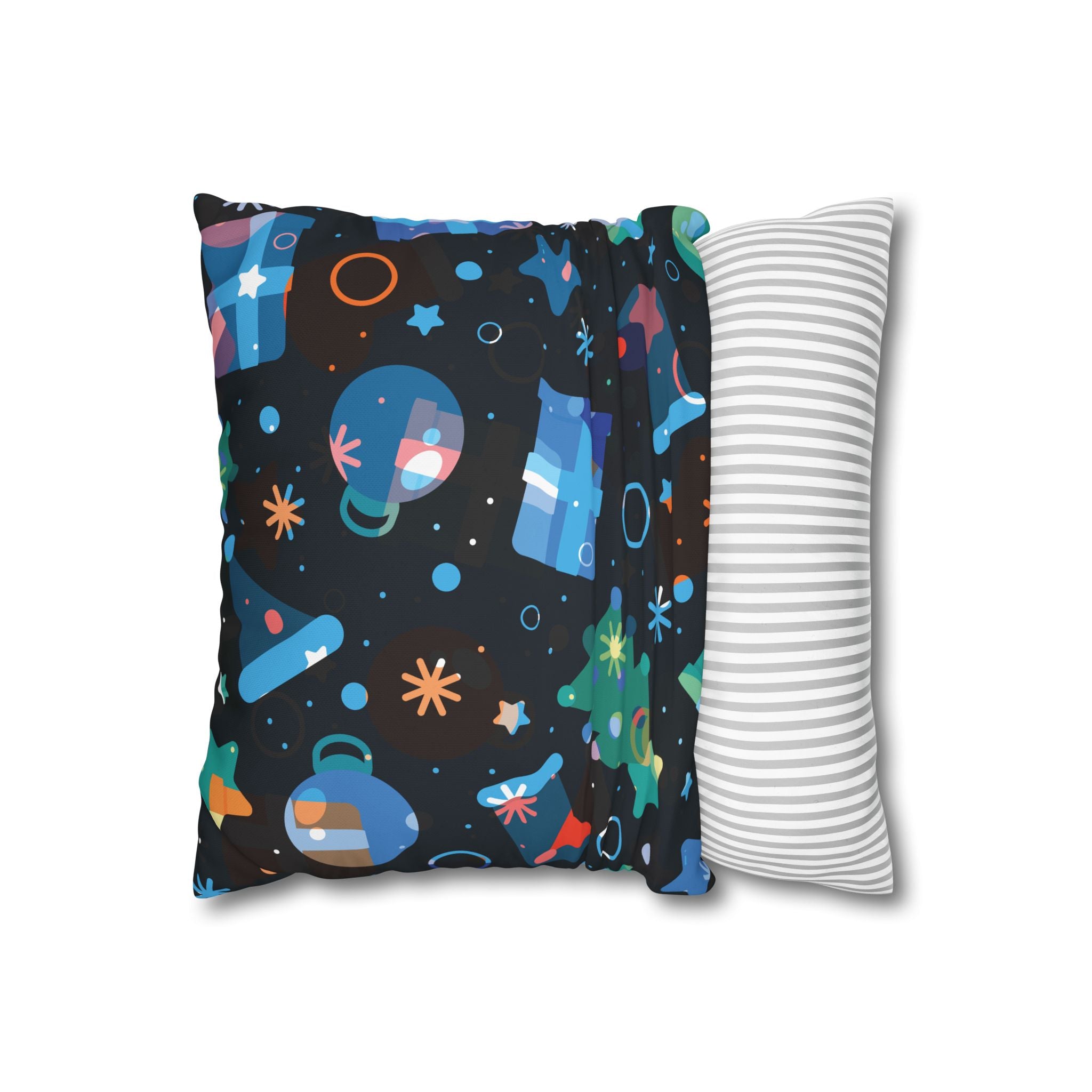 Navy Blue Christmas Pillowcase - Festive Minimalist Design