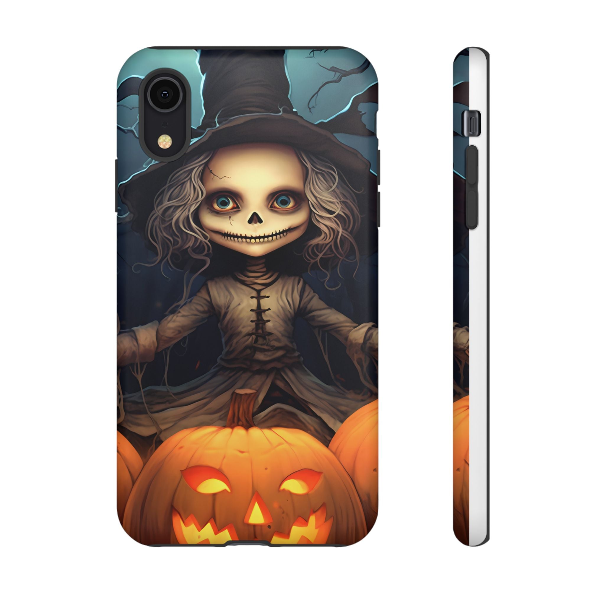 Spooky Skull Girl Halloween iPhone Case - Hexagon Stone