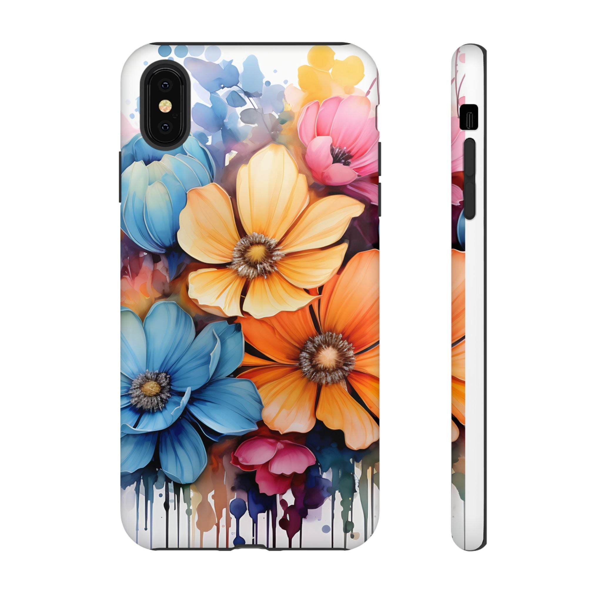 Vibrant Floral Watercolor iPhone Case - Hexagon Stone