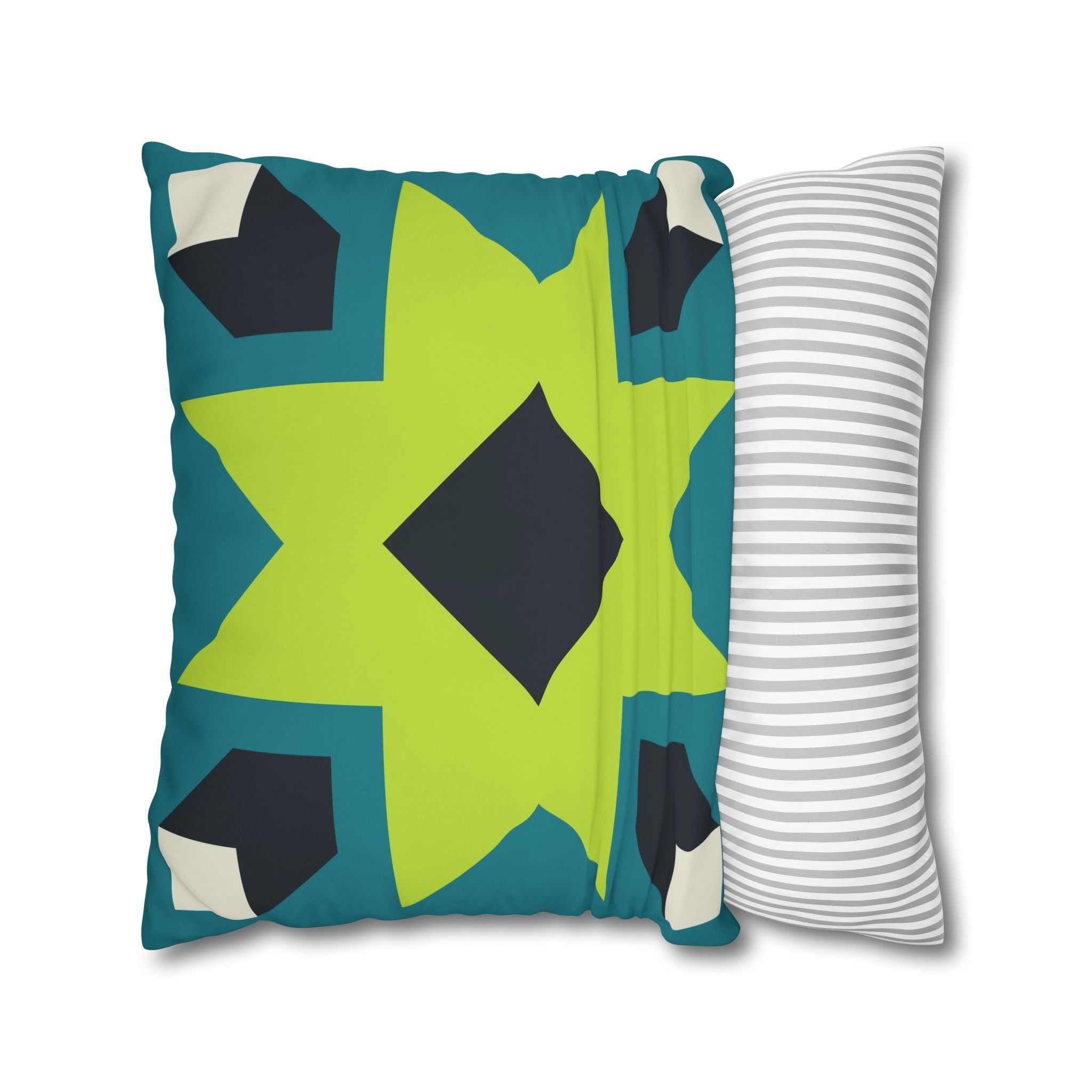 Geometric Teal Star Pillowcase