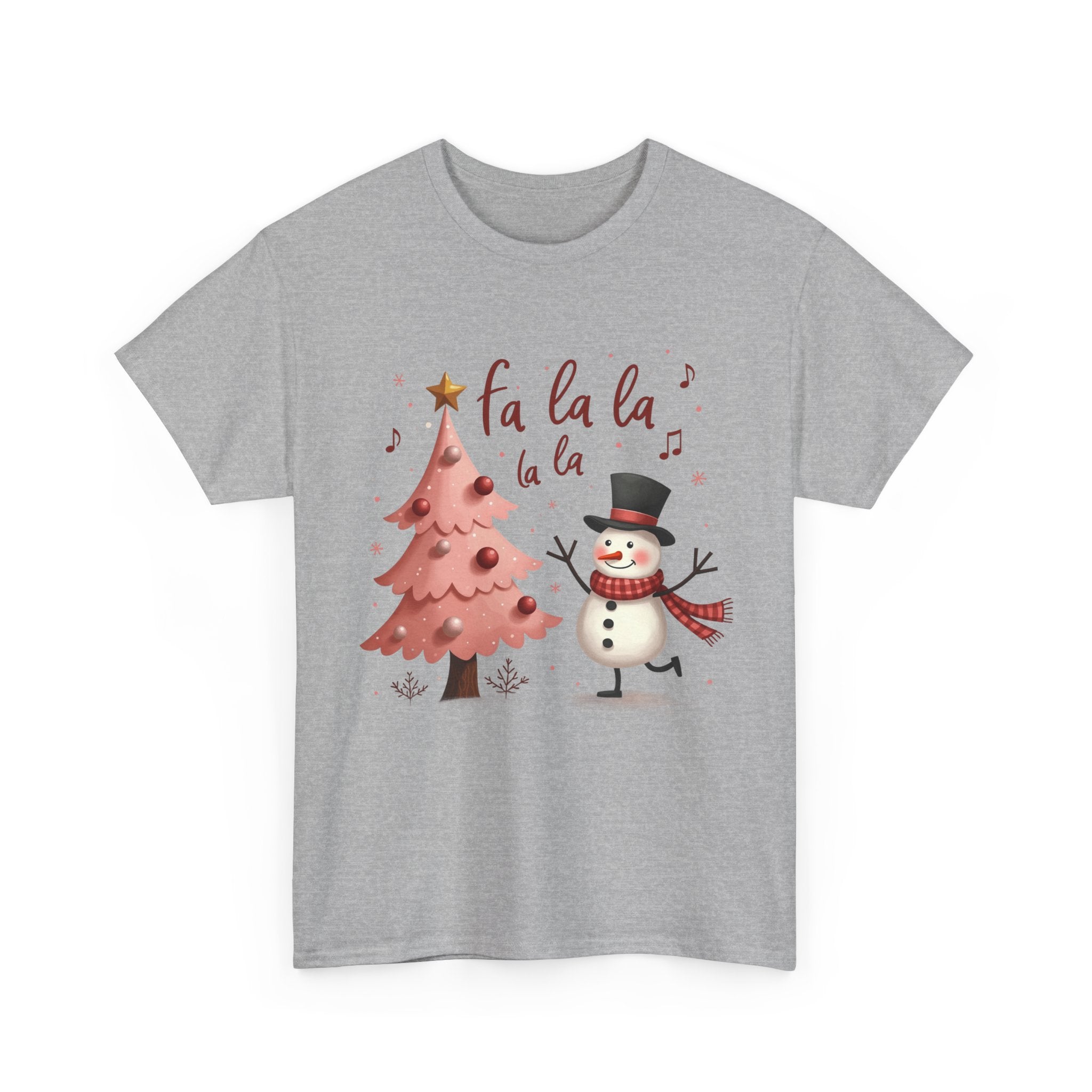 Pink Xmas Tree & Snowman T-Shirt