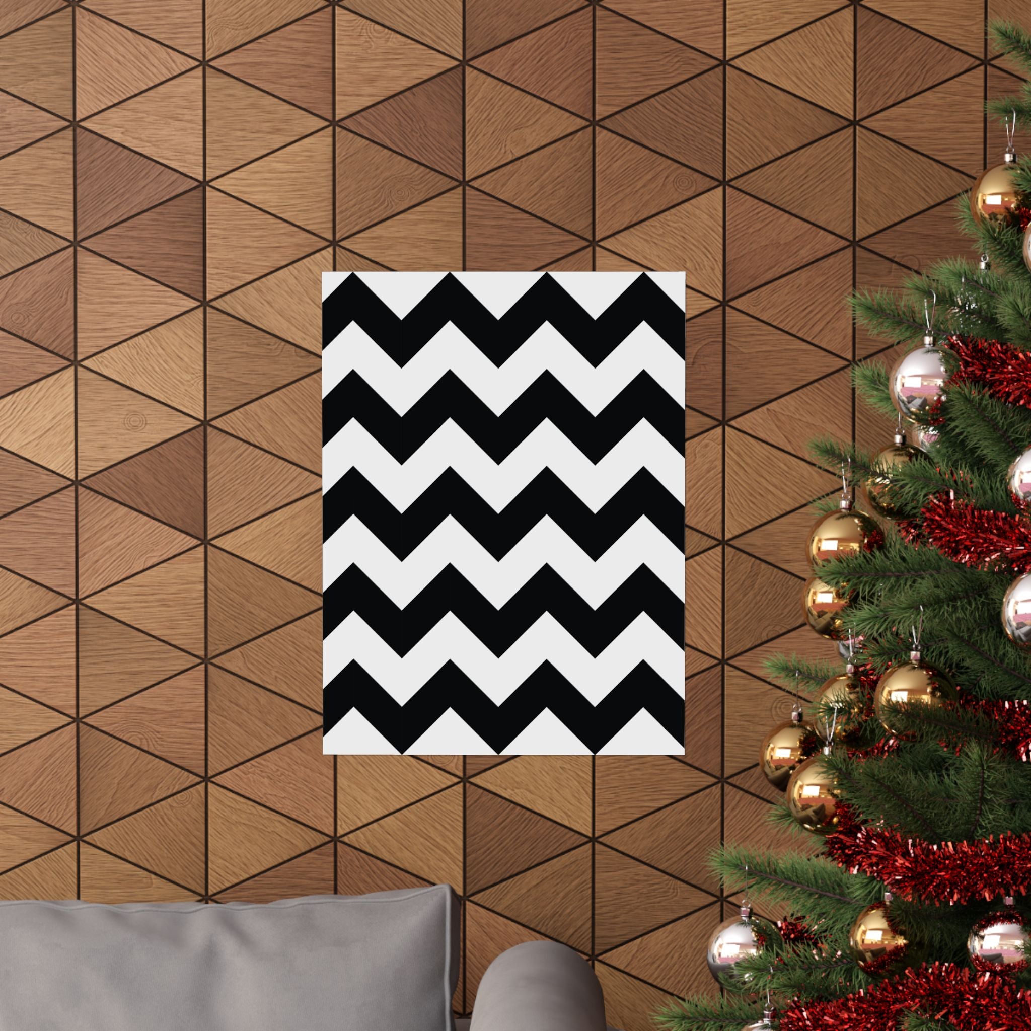 Bold Black & White Zigzag Poster