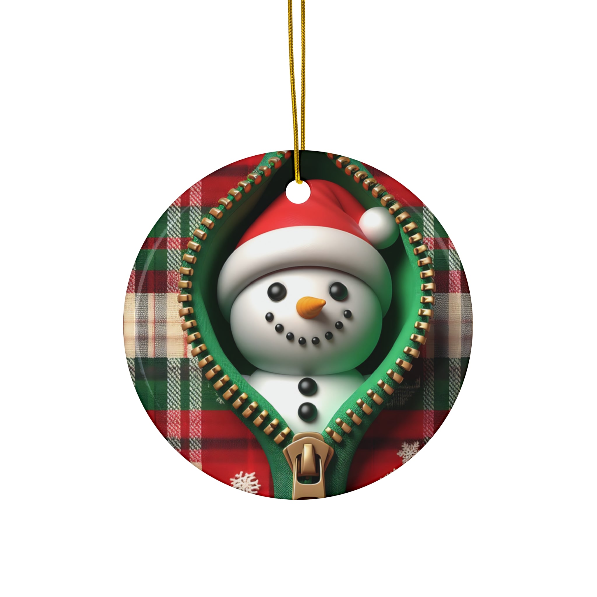 Cozy Snowman Ceramic Ornament