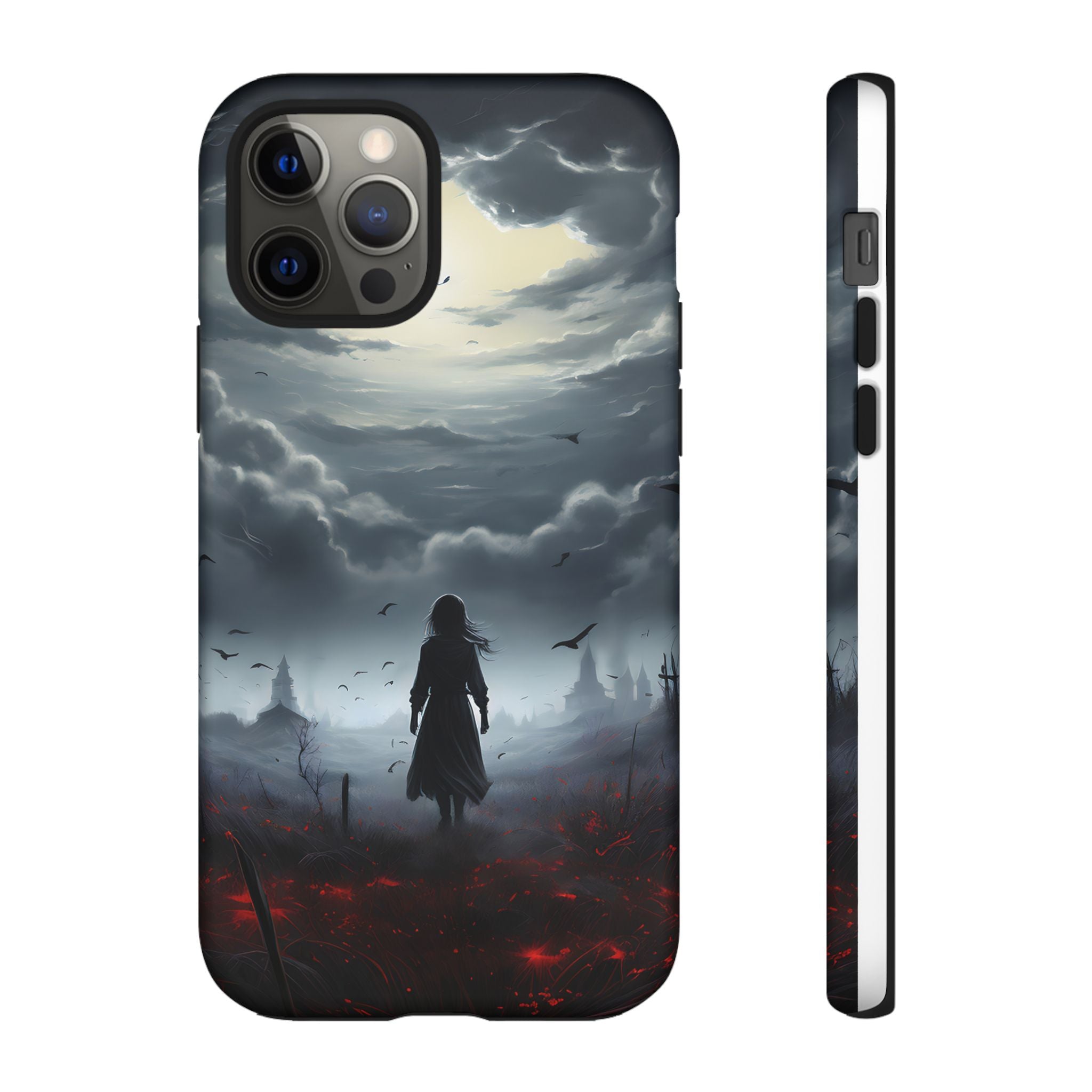 Stormy Silhouette Hexagon Stone iPhone Case