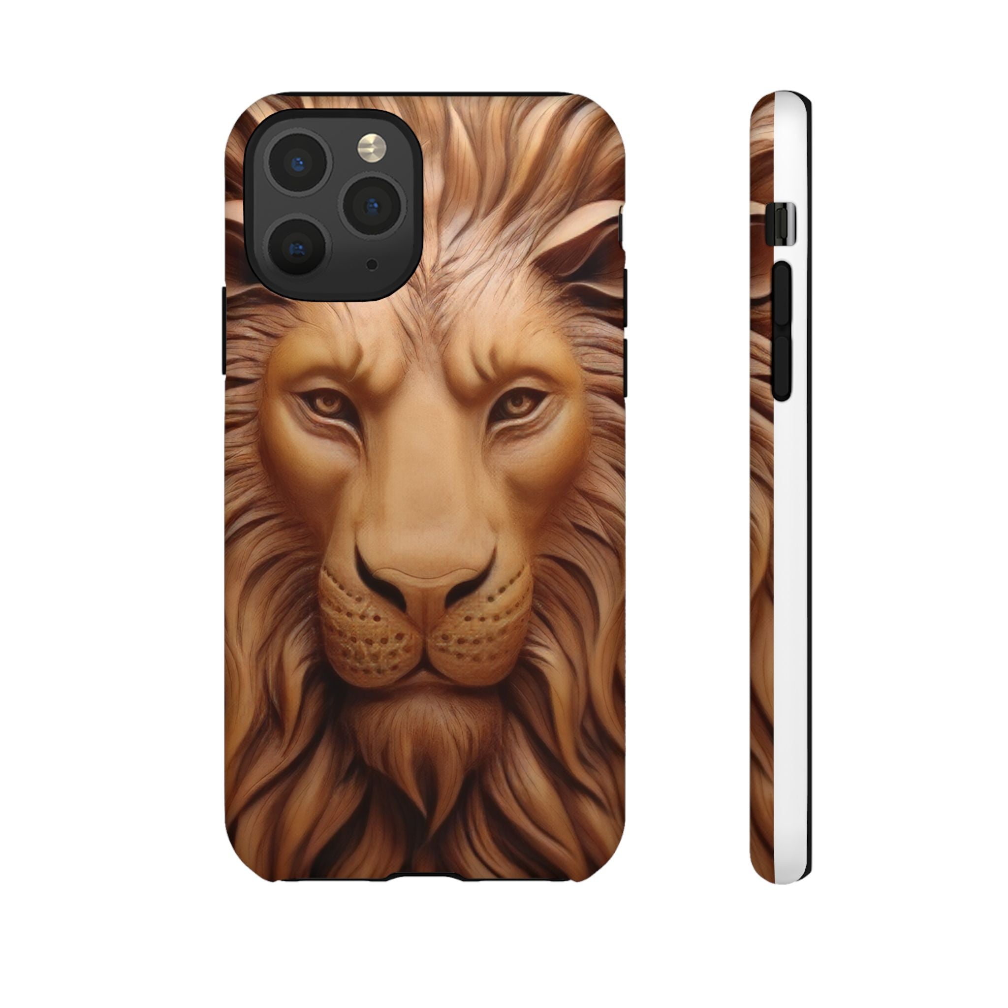 Majestic Lion Head Hexagon Stone iPhone Case