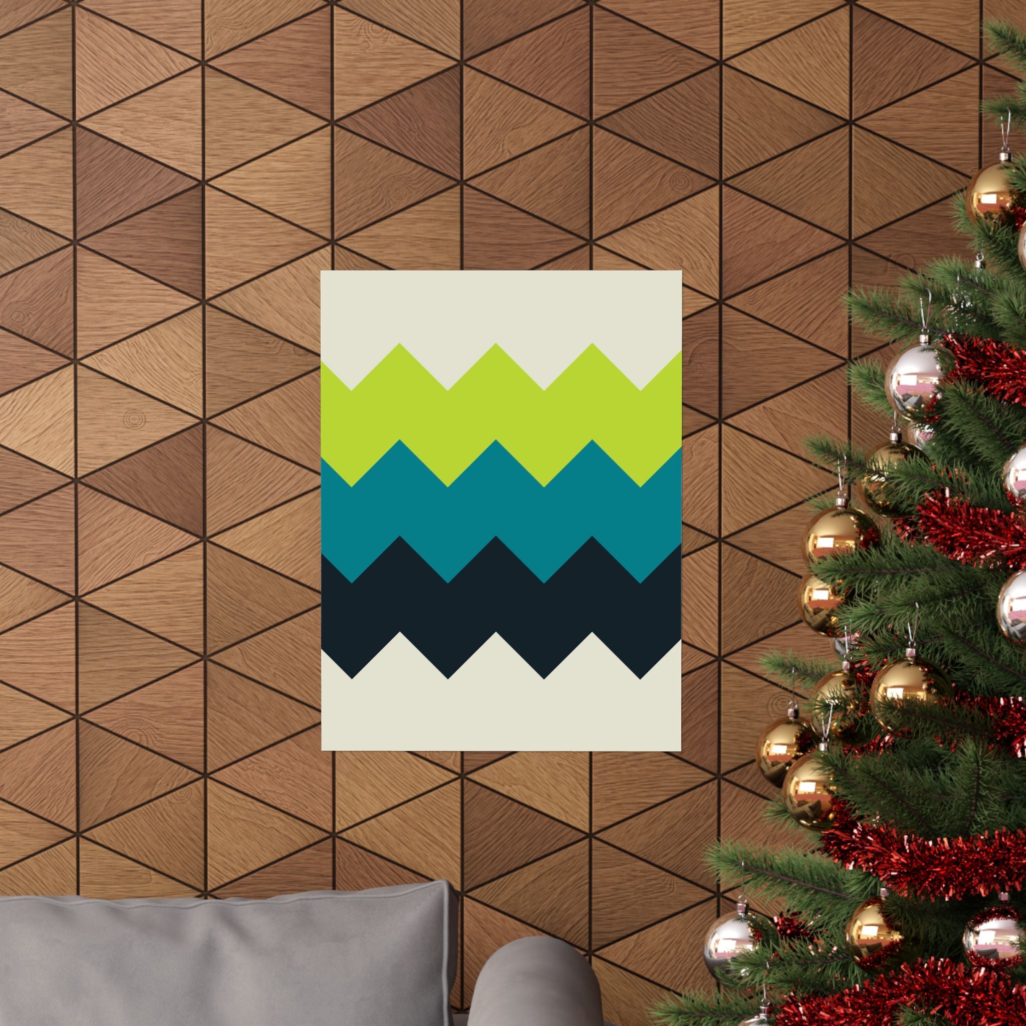 Abstract Geometric Zigzag Wall Art Poster