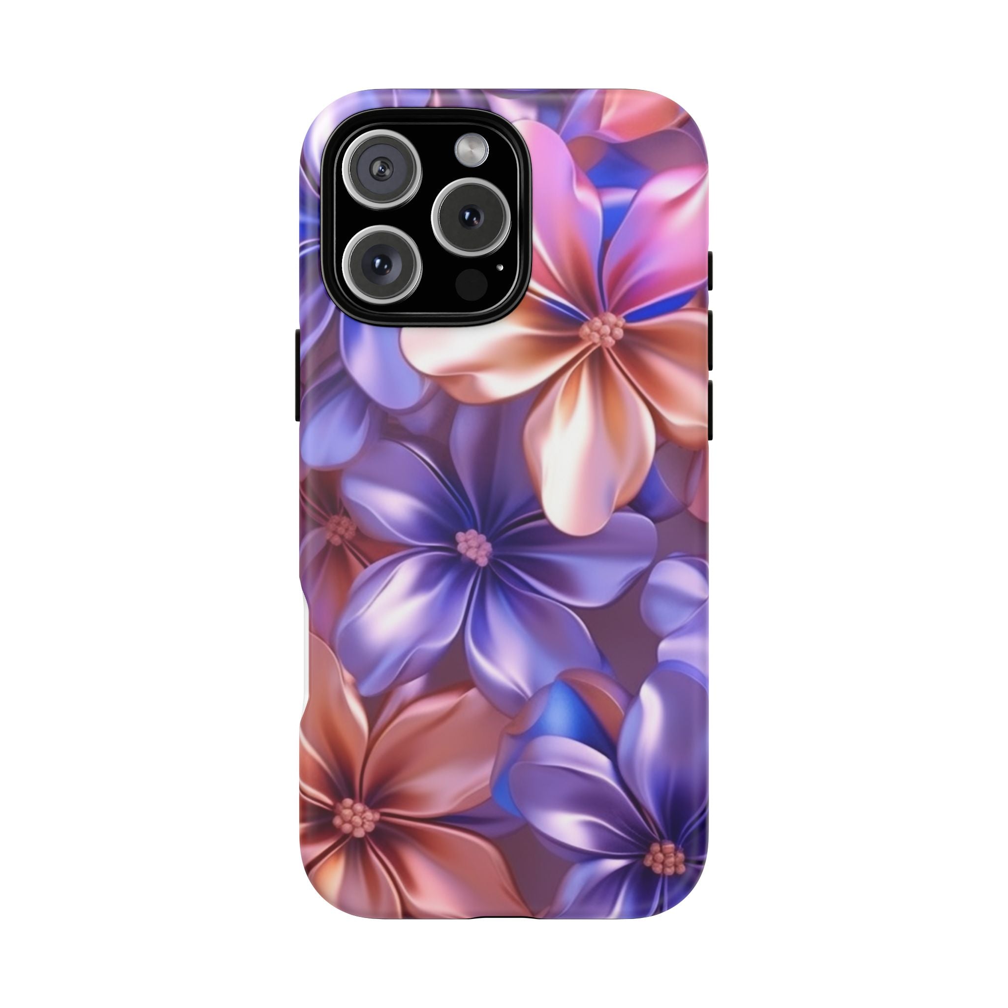 Metallic Flower iPhone Case - Rugged Hexagon Stone