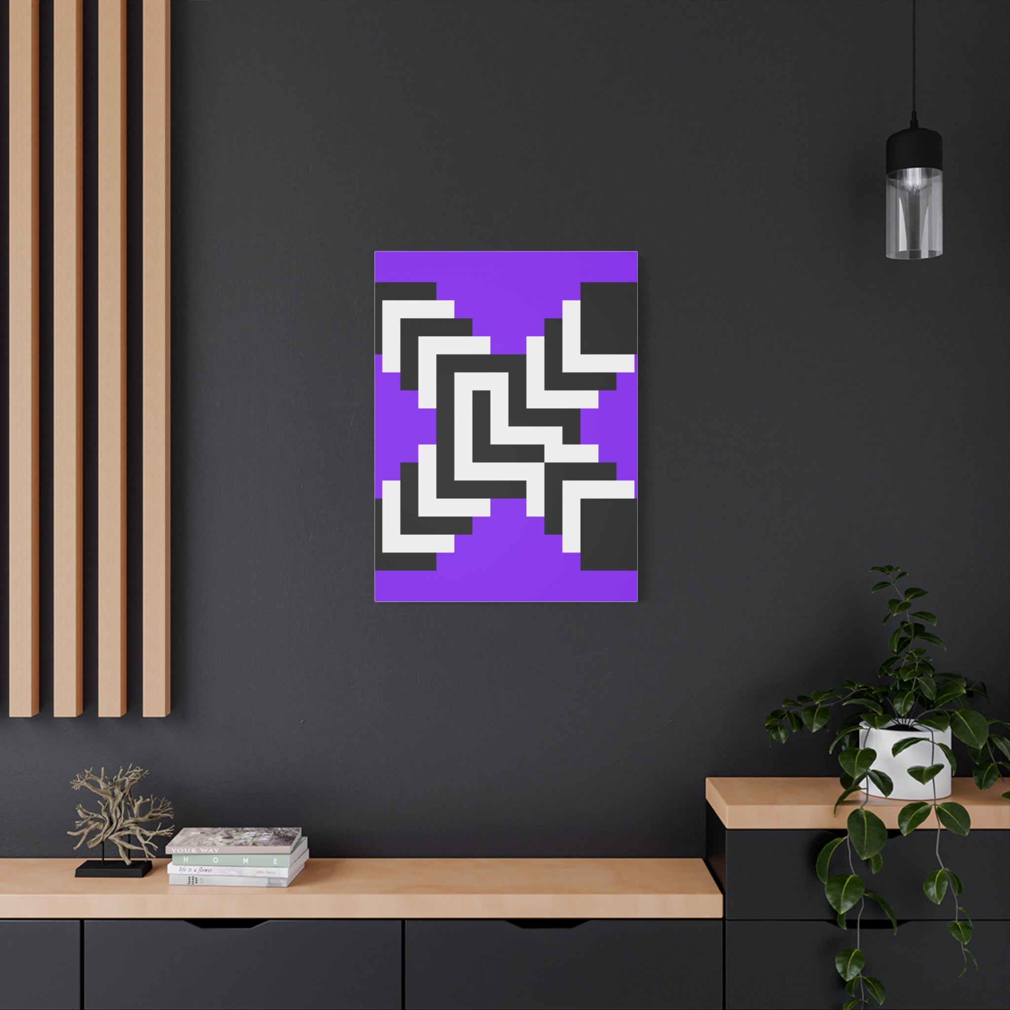 Purple Pixel Art Geometric Canvas