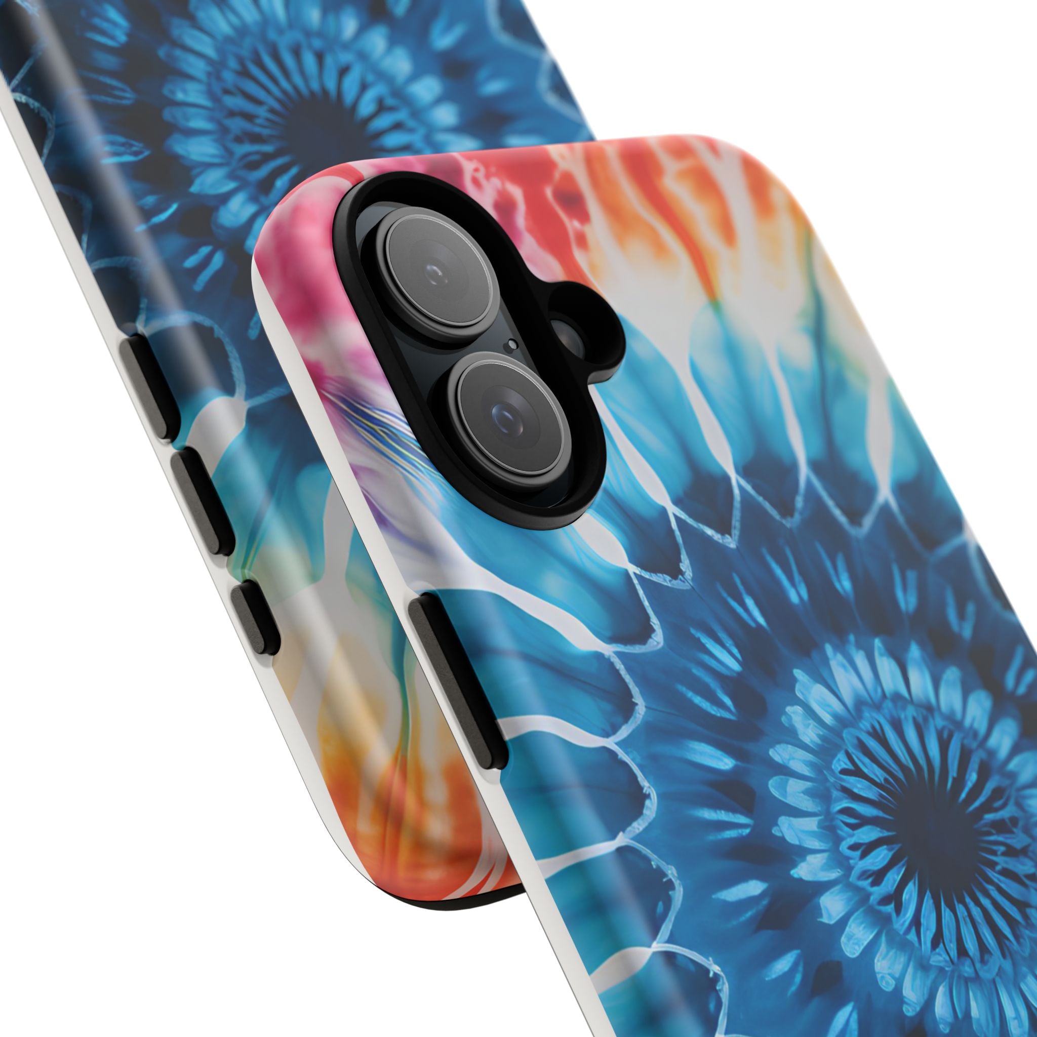 Cosmic Mandala Tie-Dye iPhone Case - Rugged Hexagon Stone