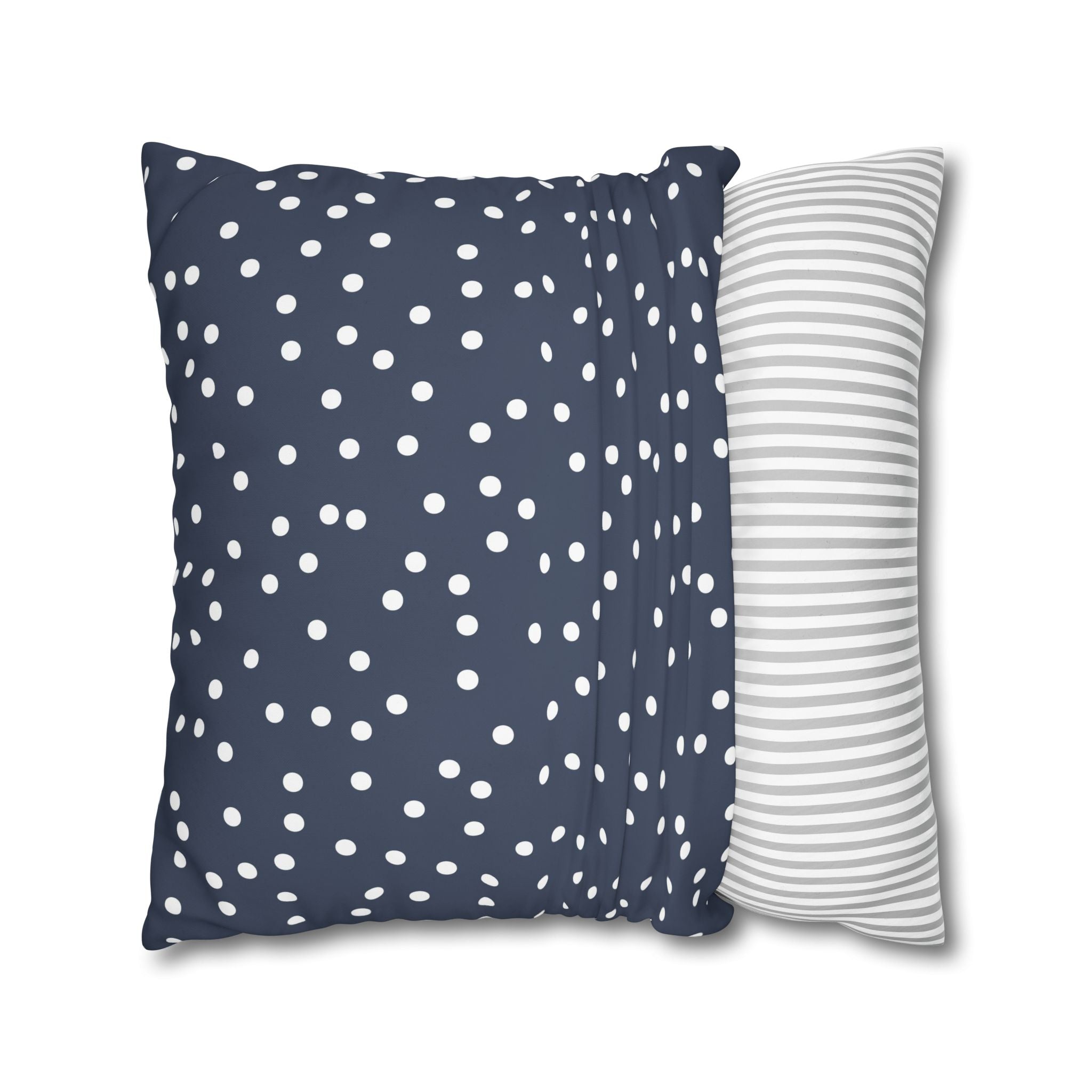 Navy Blue Polka Dot Pillowcase