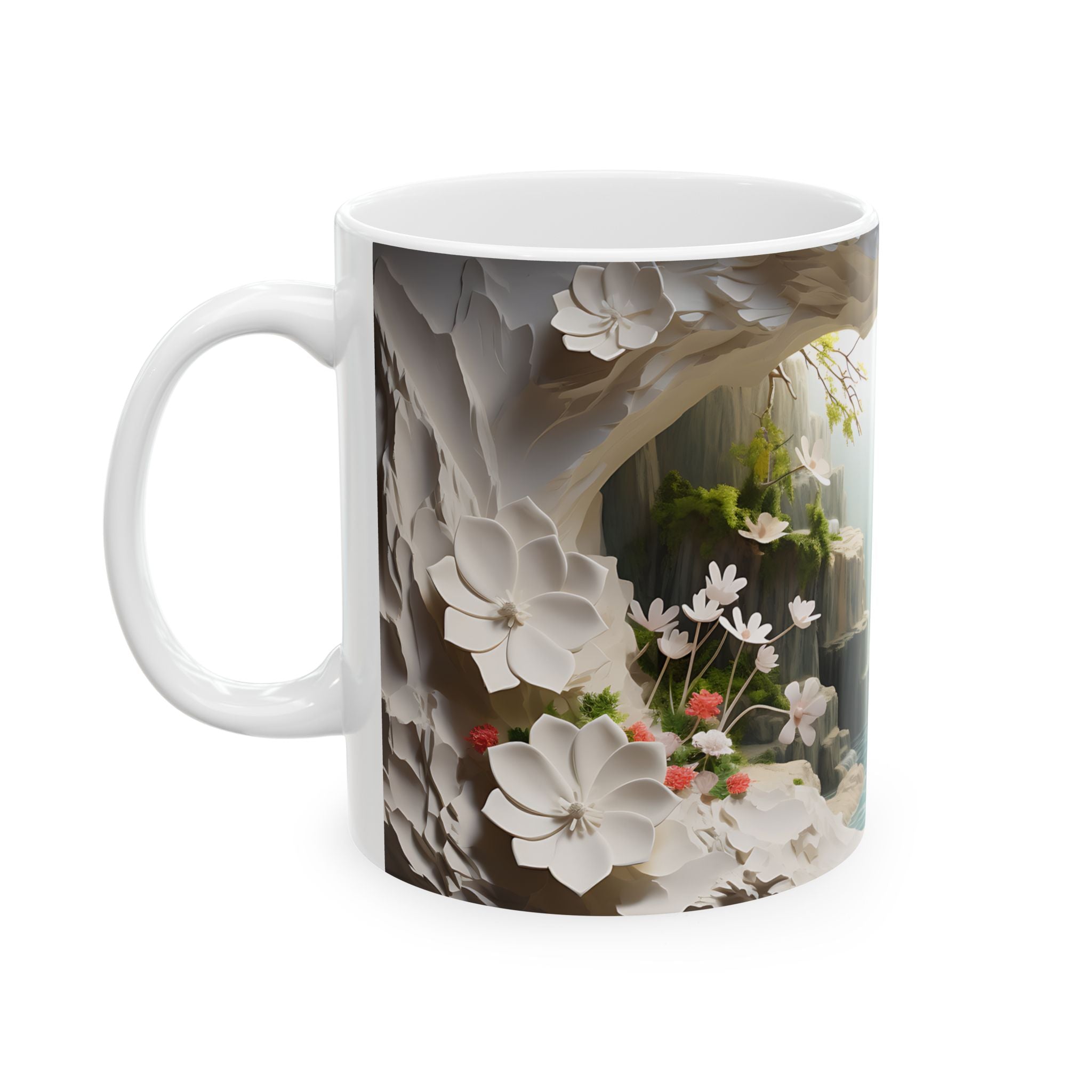 Serene Waterfall Cave Mug