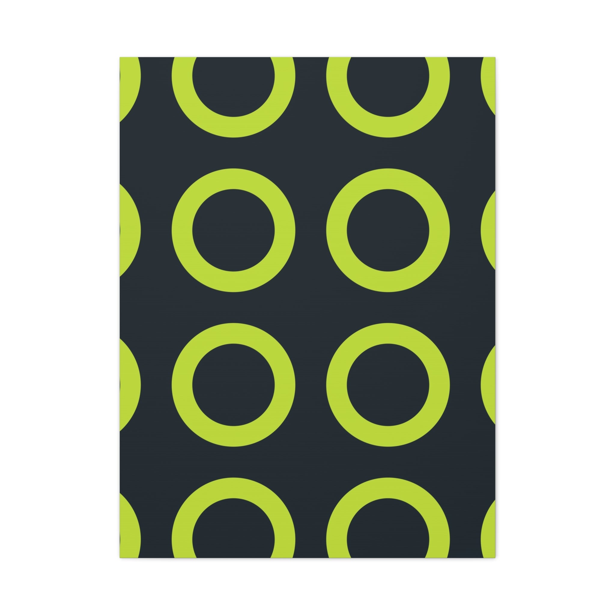 Lime Green Circle Canvas Art - Teal