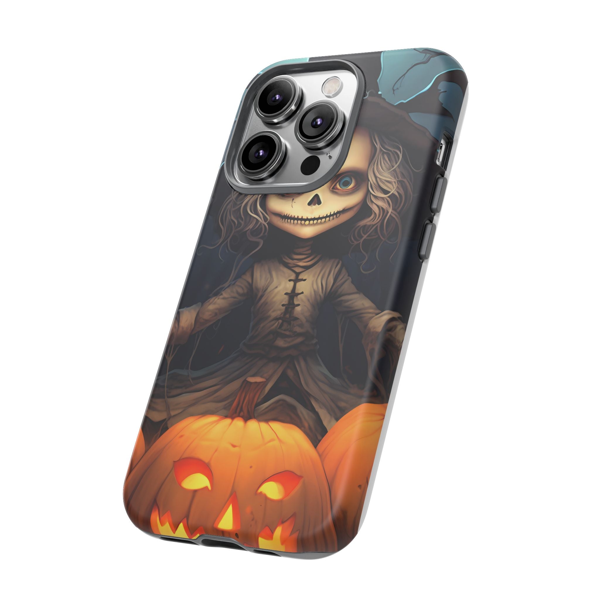 Spooky Skull Girl Halloween iPhone Case - Hexagon Stone