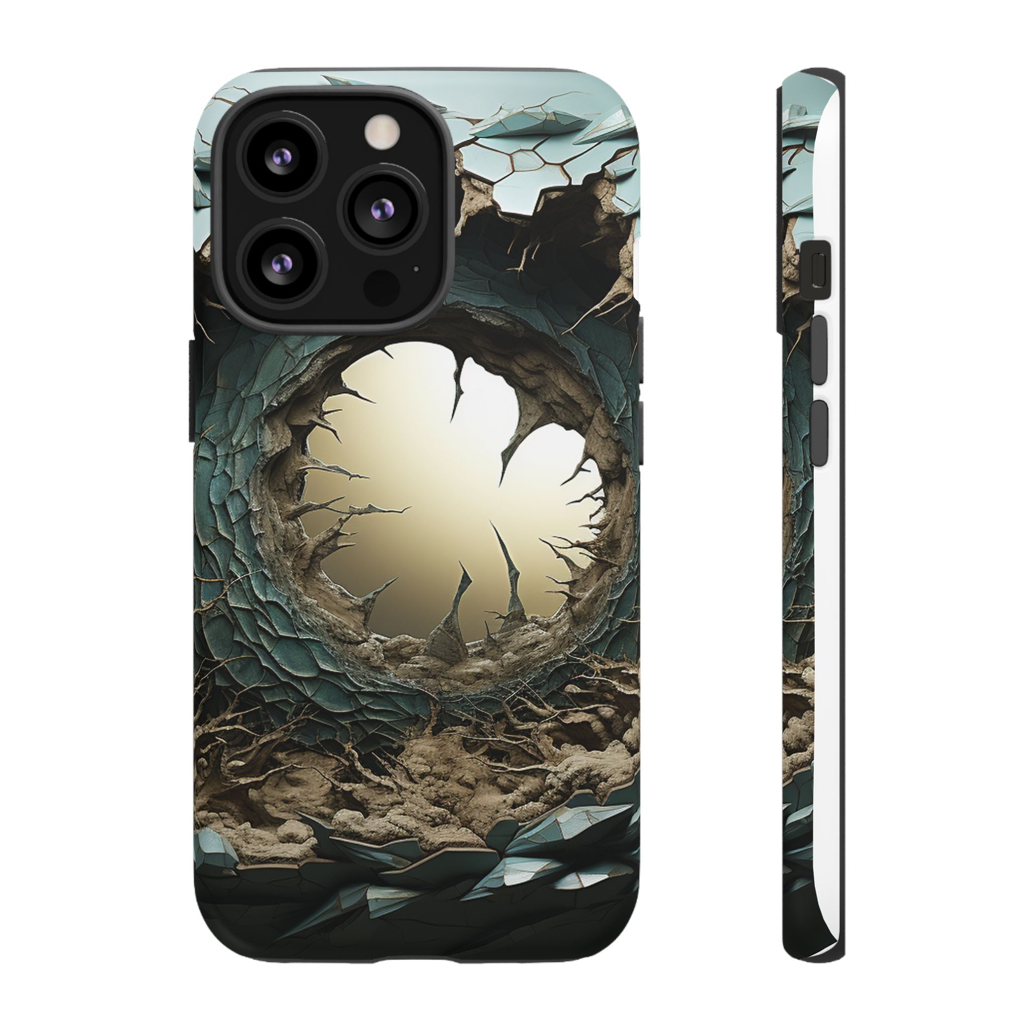 Surreal Alien Landscape Hexagon Stone iPhone Case