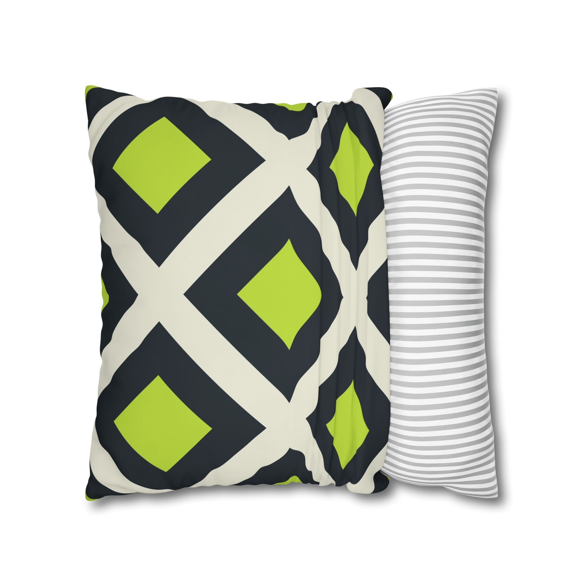 Geometric Teal & Lime Green Pillowcase