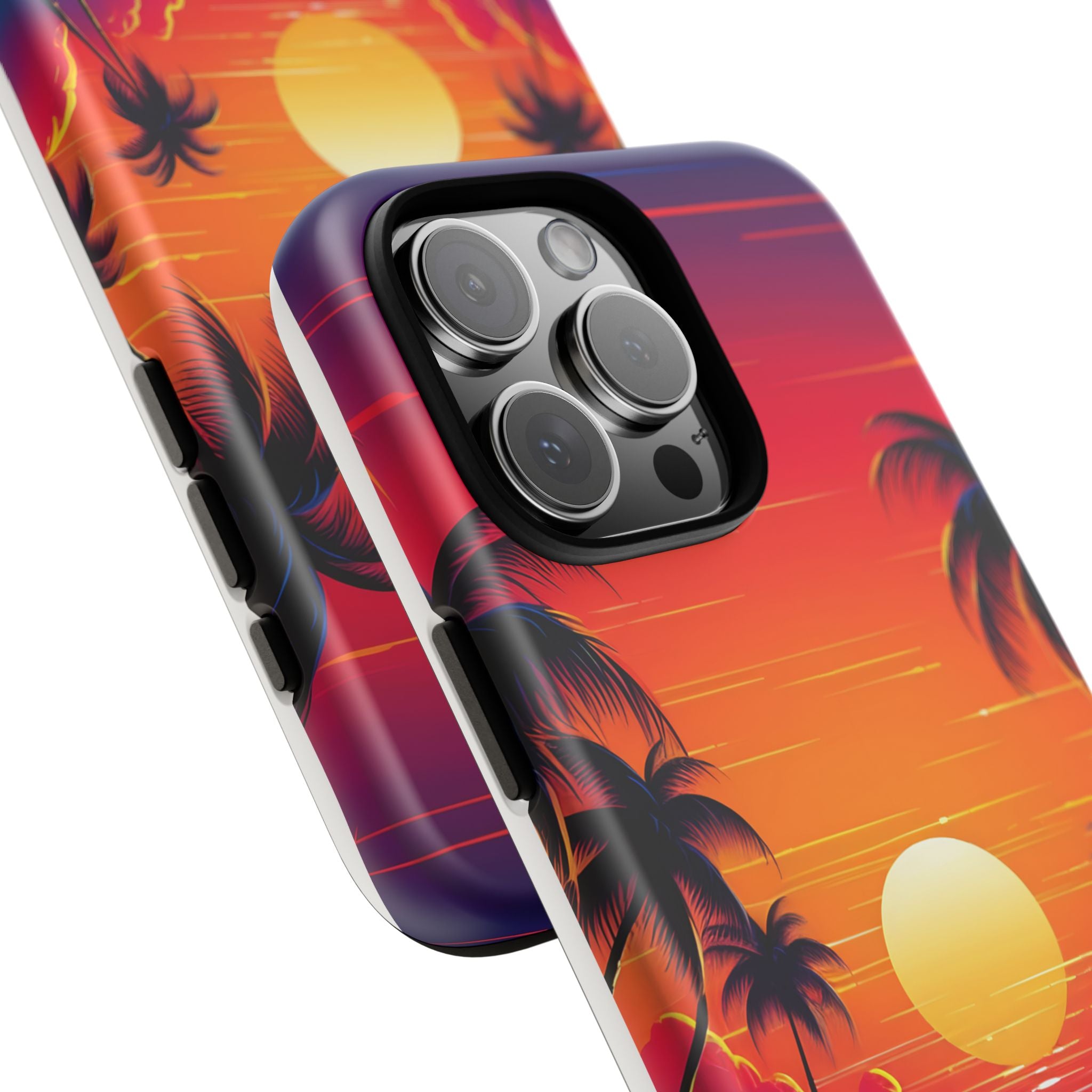 Sunset Palm Beach iPhone Case - Hexagon Stone