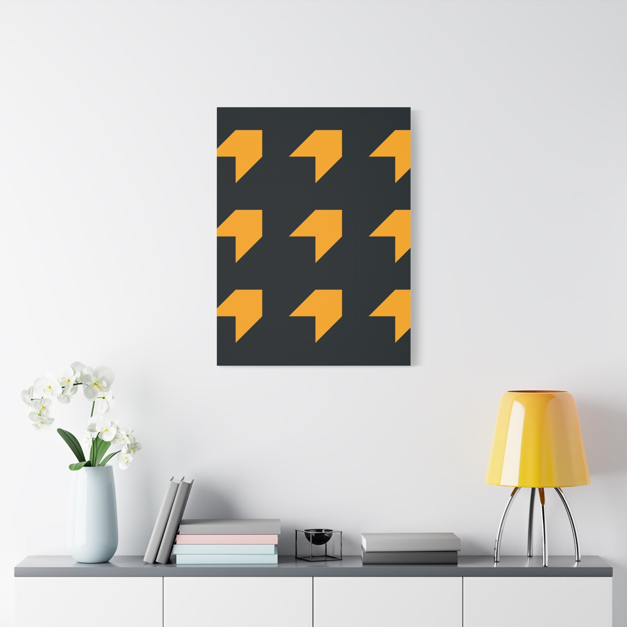 Orange Arrow Abstract Canvas Art