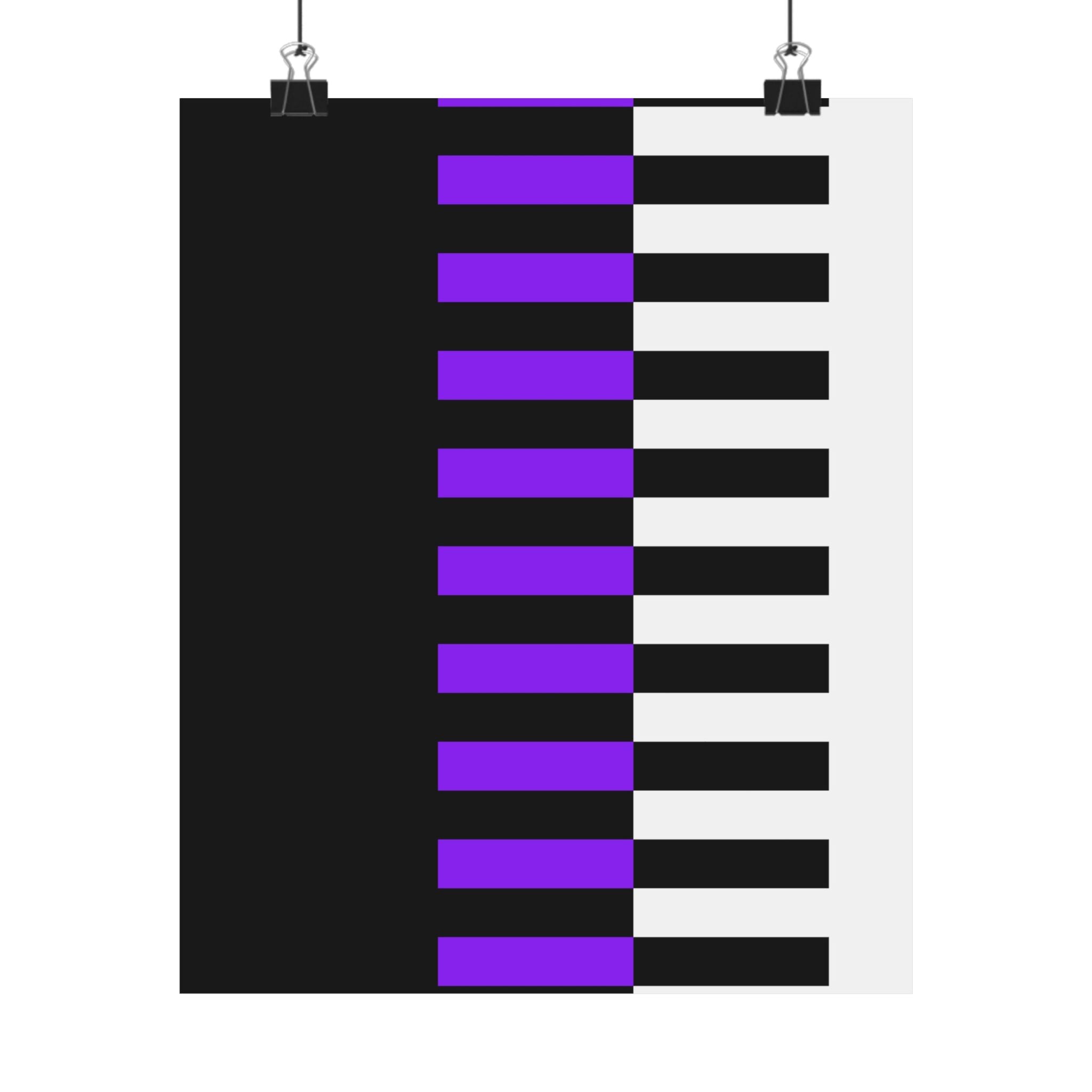 Abstract Purple & Black Stripe Poster