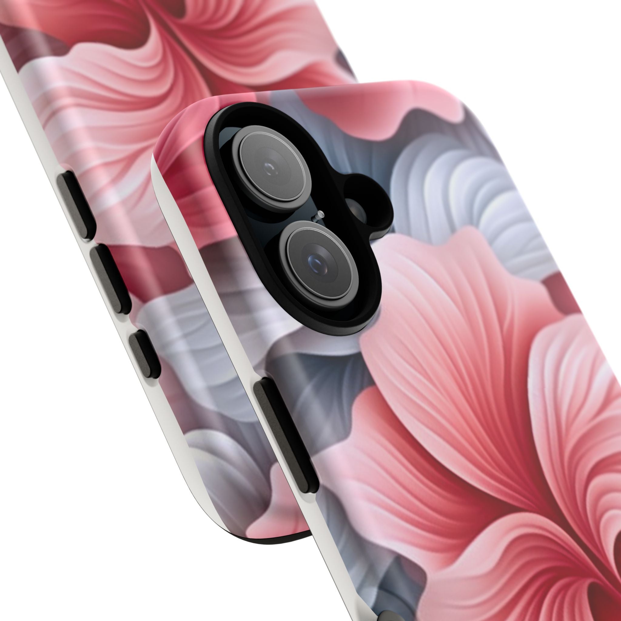 Abstract Floral Pink iPhone Case - Hexagon Stone