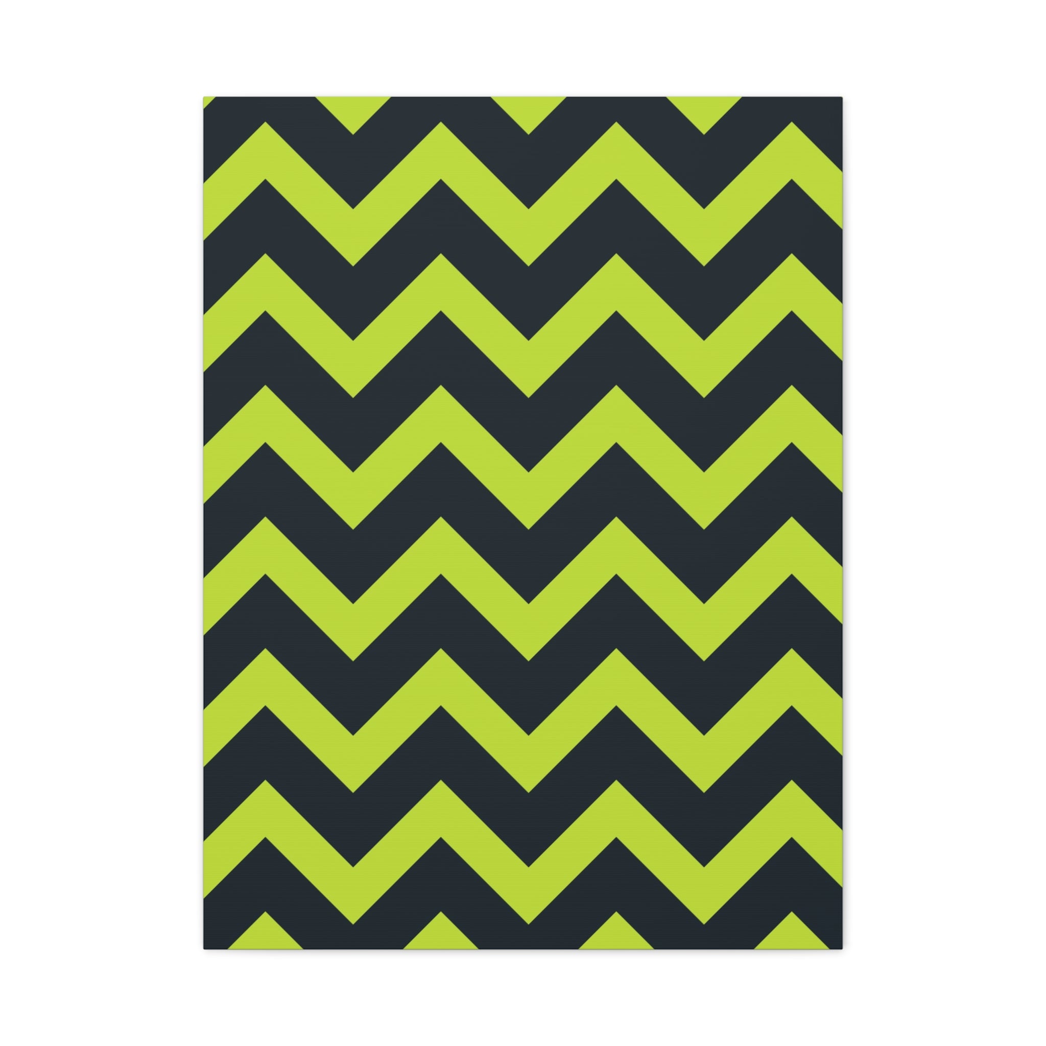 Lime & Forest Green Zigzag Canvas Art