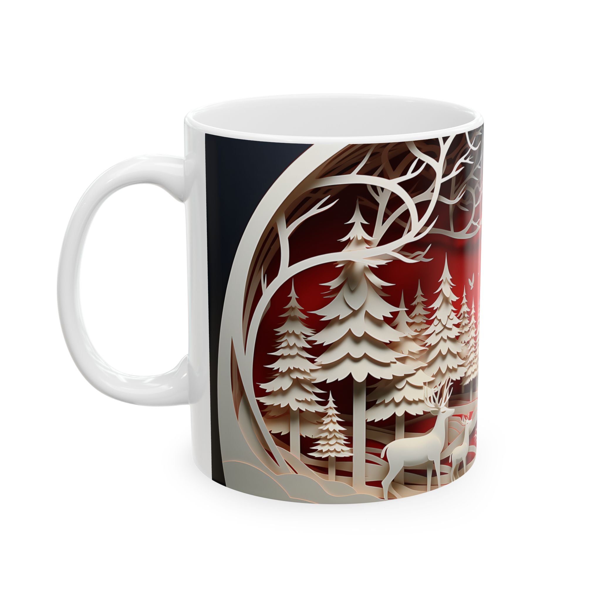 Winter Forest Papercut Art Mug