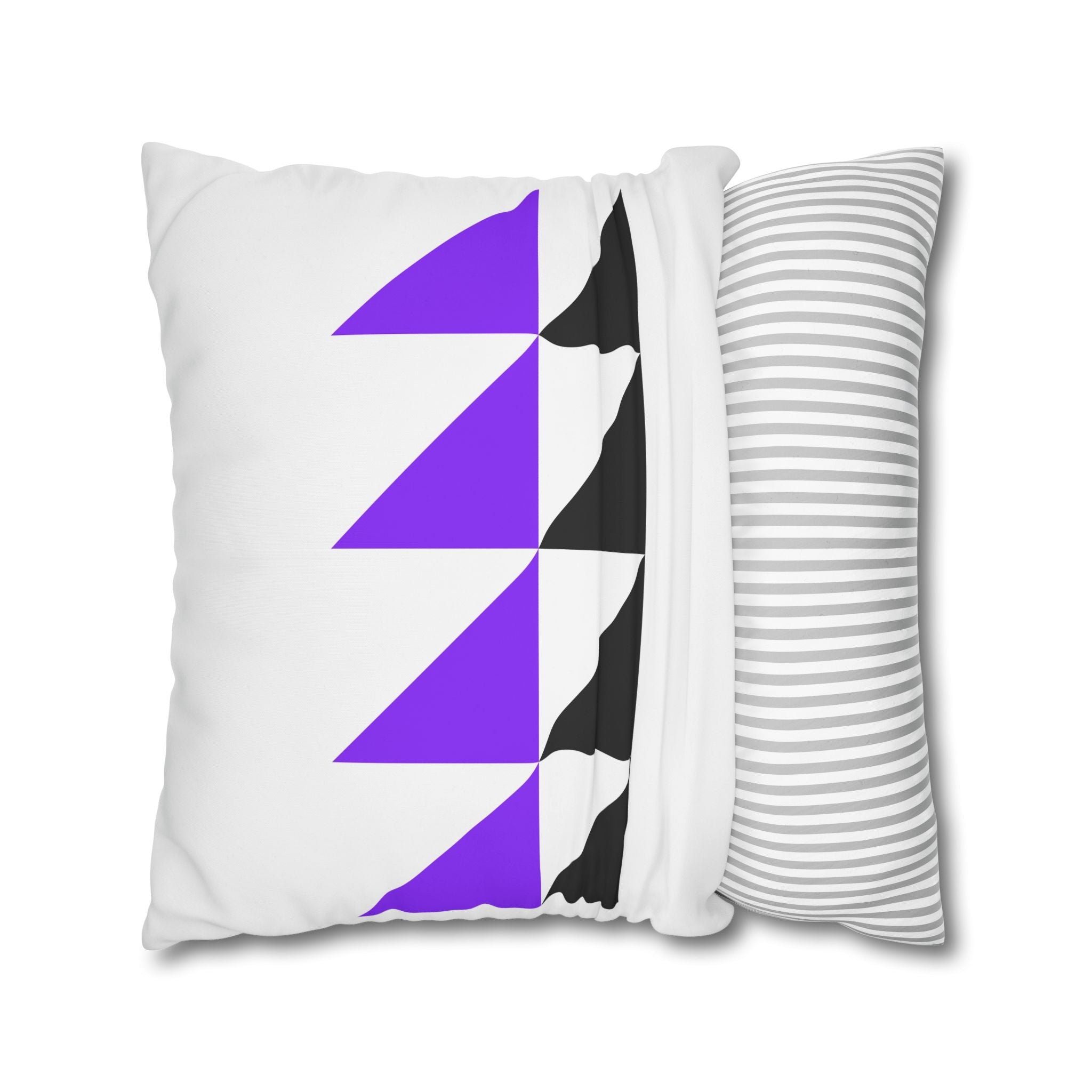 Geometric Triangle Pillowcase - Purple & Black