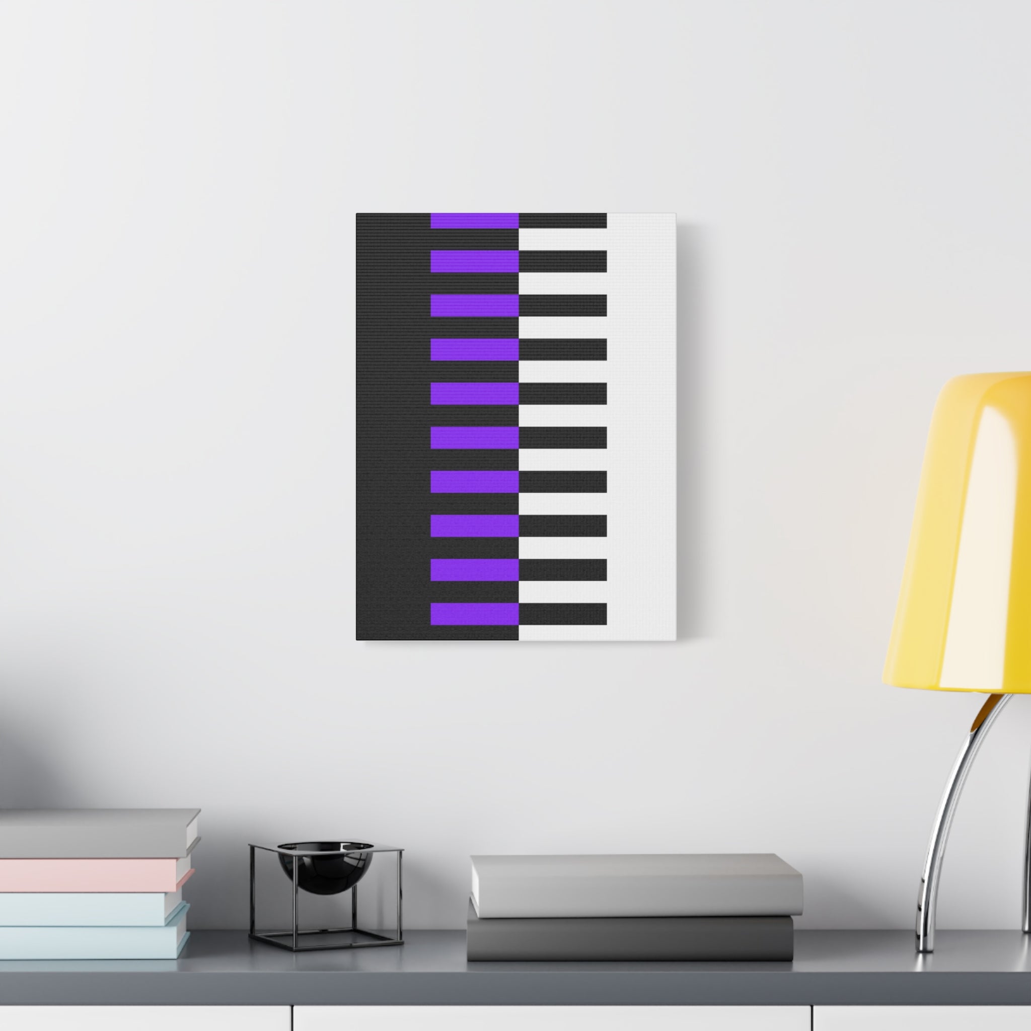 Abstract Purple Piano Keys Canvas Art