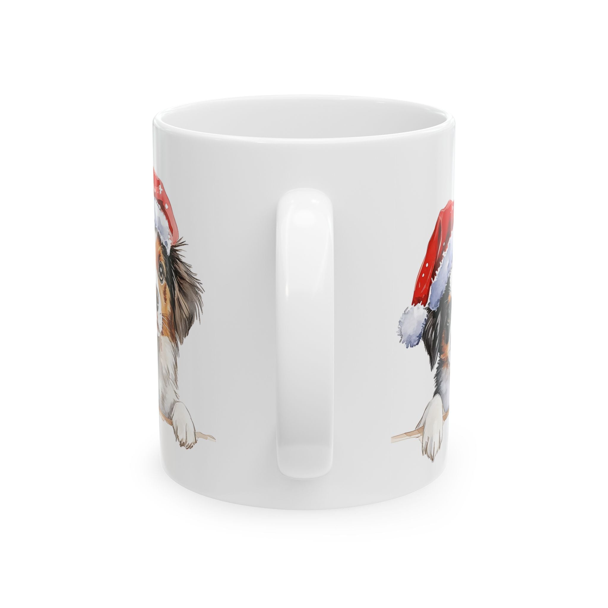 Aussie Shepherd Puppies Christmas Mug