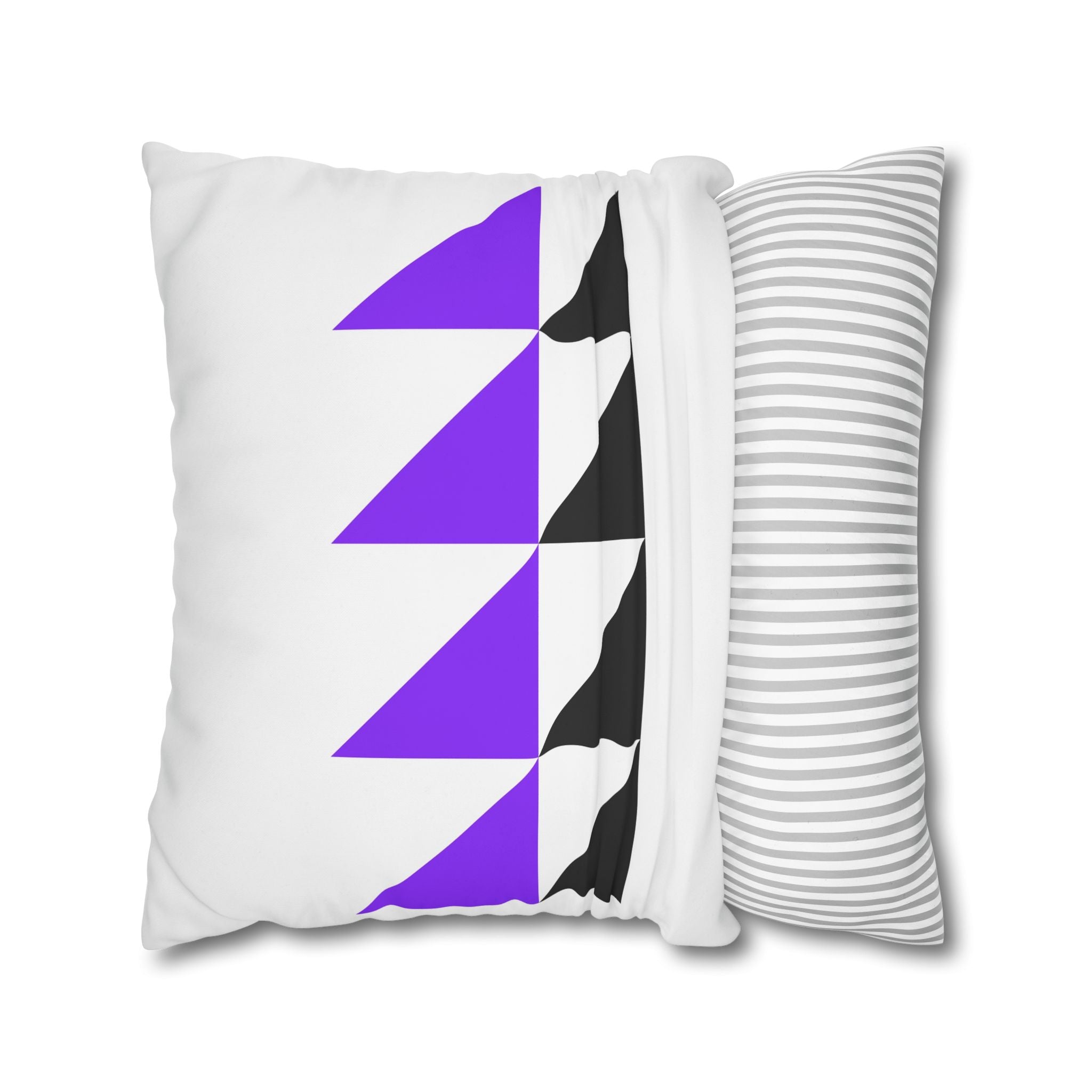 Geometric Triangle Pillowcase - Purple & Black