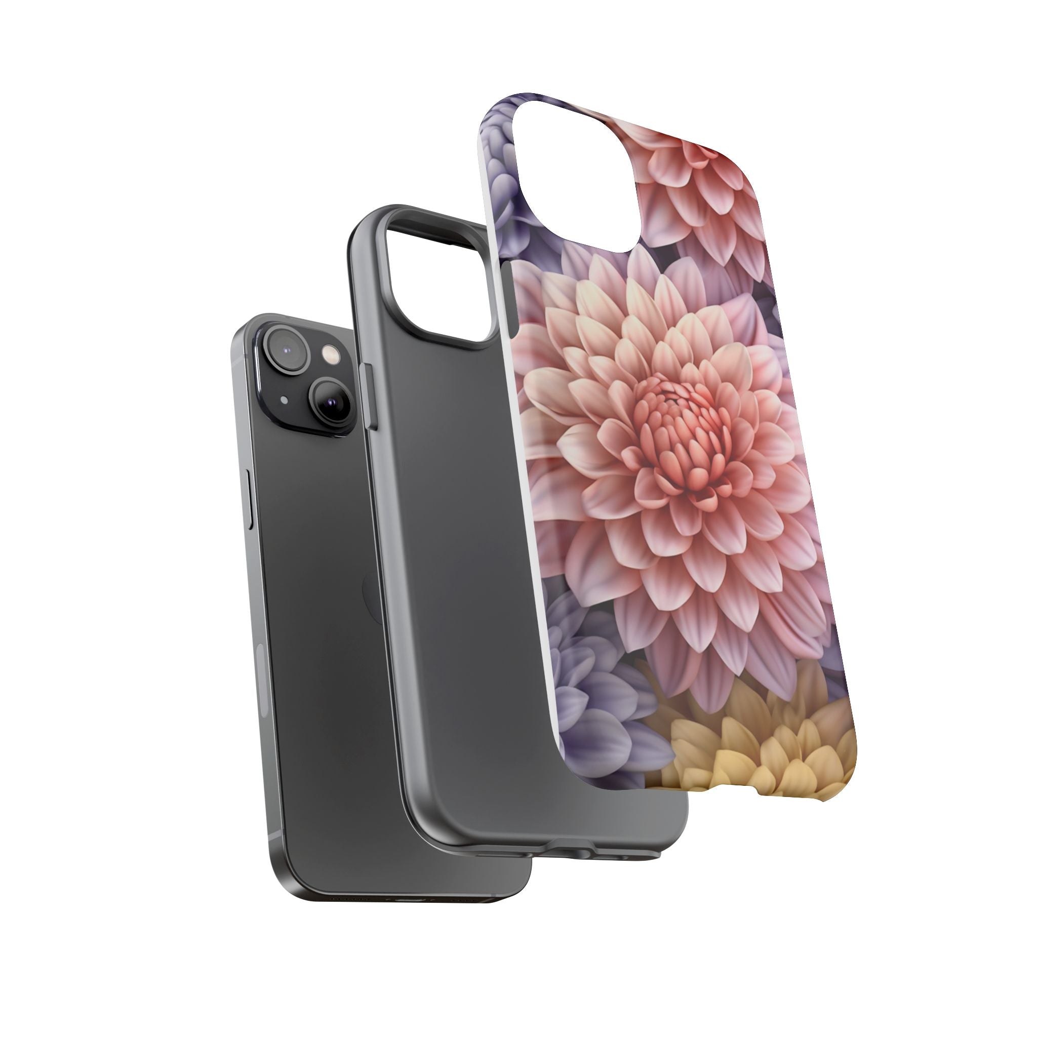 Dahlia Bloom Hexagon Stone iPhone Case