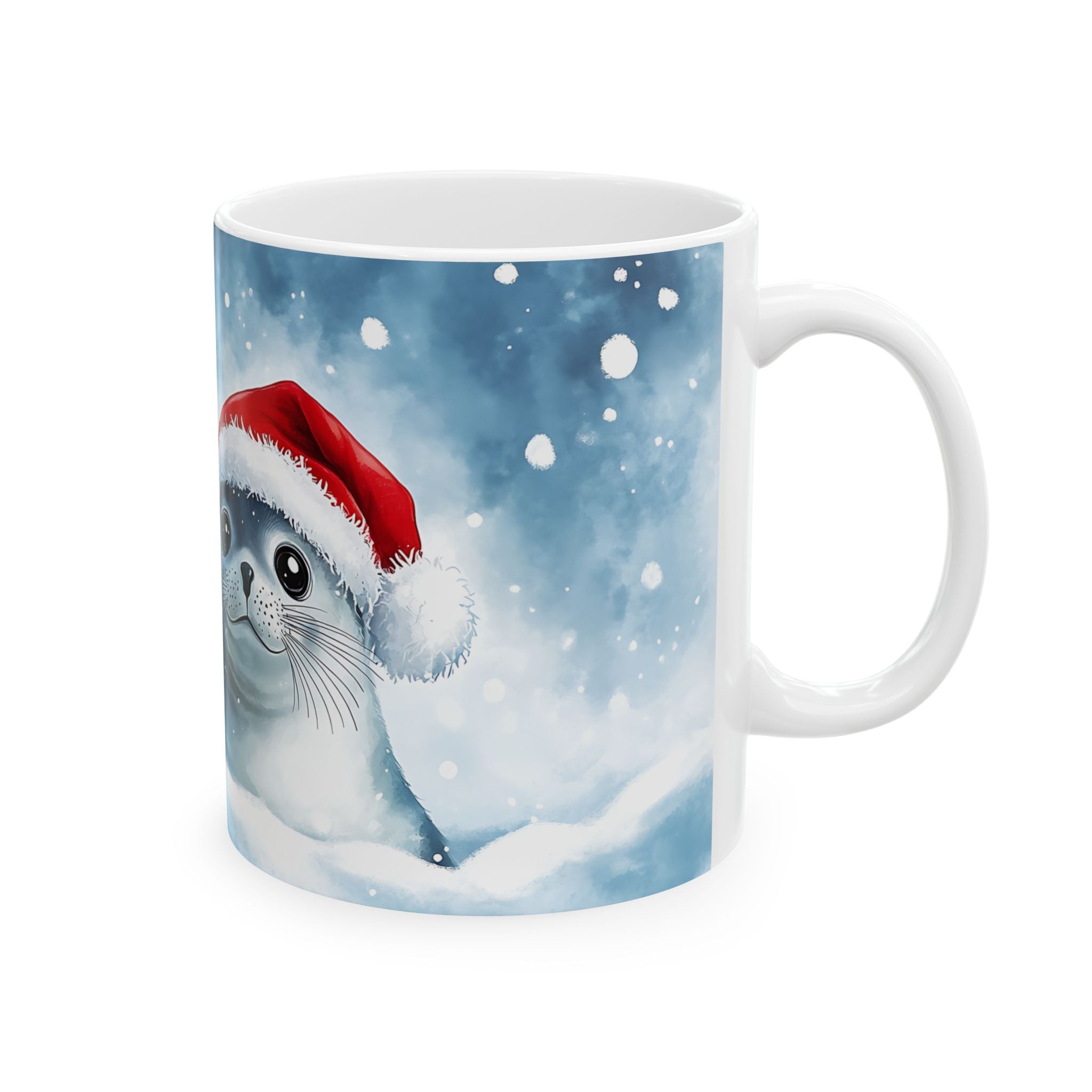 Santa Seal Winter Mug - Cute Holiday Gift