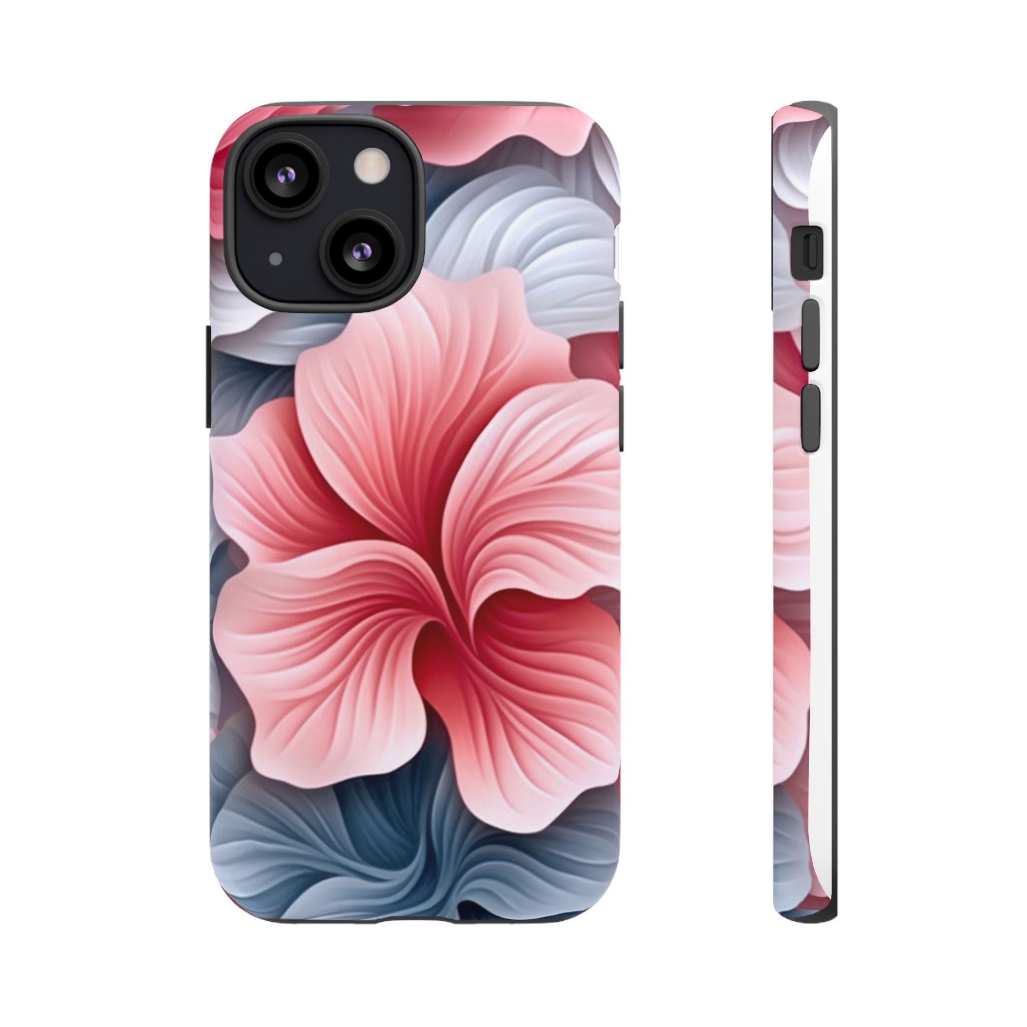 Abstract Floral Pink iPhone Case - Hexagon Stone