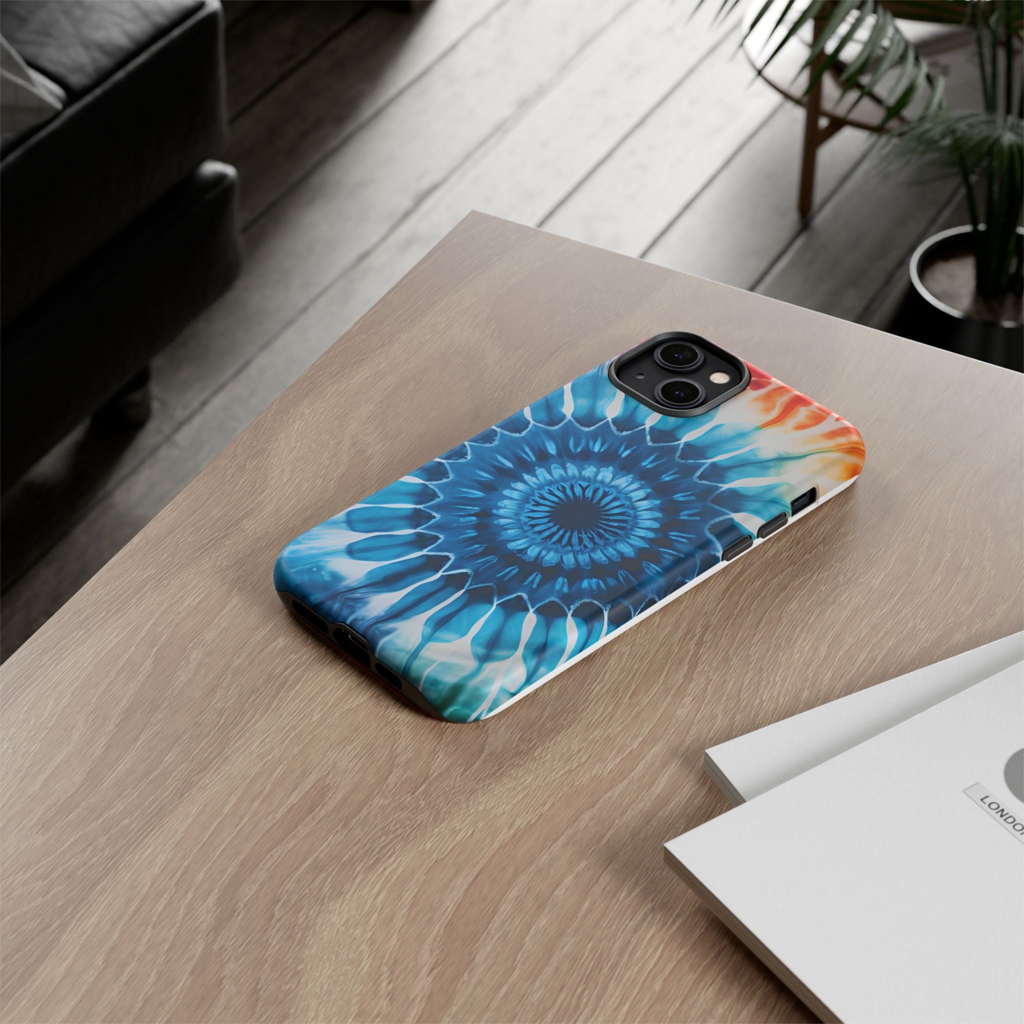 Cosmic Mandala Tie-Dye iPhone Case - Rugged Hexagon Stone