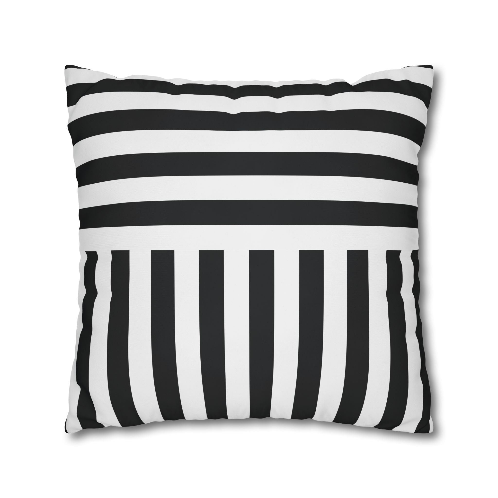 Geometric Black & White Stripe Pillowcase